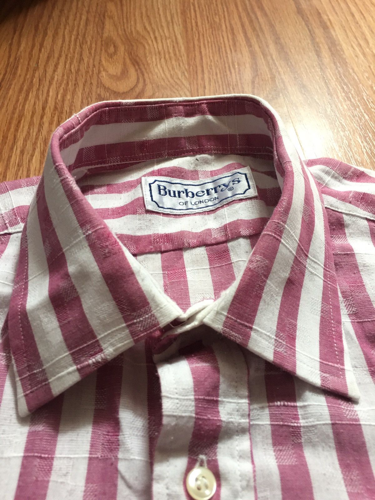 Burberry × Vintage Burberry’s London Pink Striped Mens Shirt Size 41 / 16 Size US L / EU 52-54 / 3 - 4 Thumbnail
