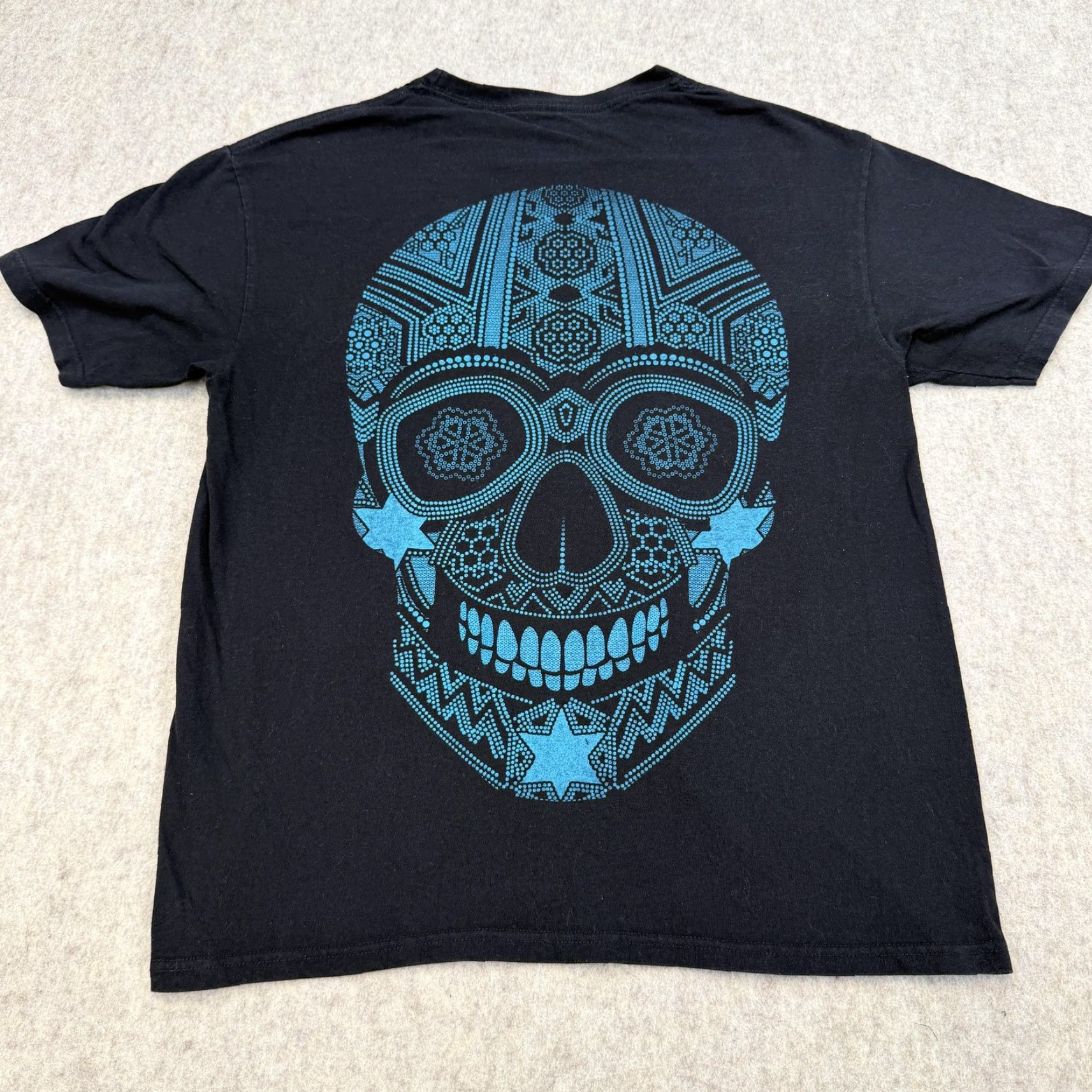 Sugar VINTAGE Sugar Skull Graphic Shirt Mens L Black Double Sided Day Of Dead Halloween Size US L / EU 52-54 / 3 - 7 Thumbnail