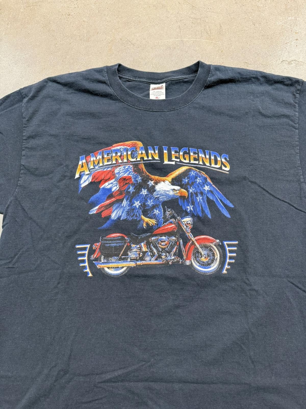 Anvil Vintage Y2K Anvil "American Legends" Eagle Biker T-Shirt Size US XL / EU 56 / 4 - 2 Thumbnail