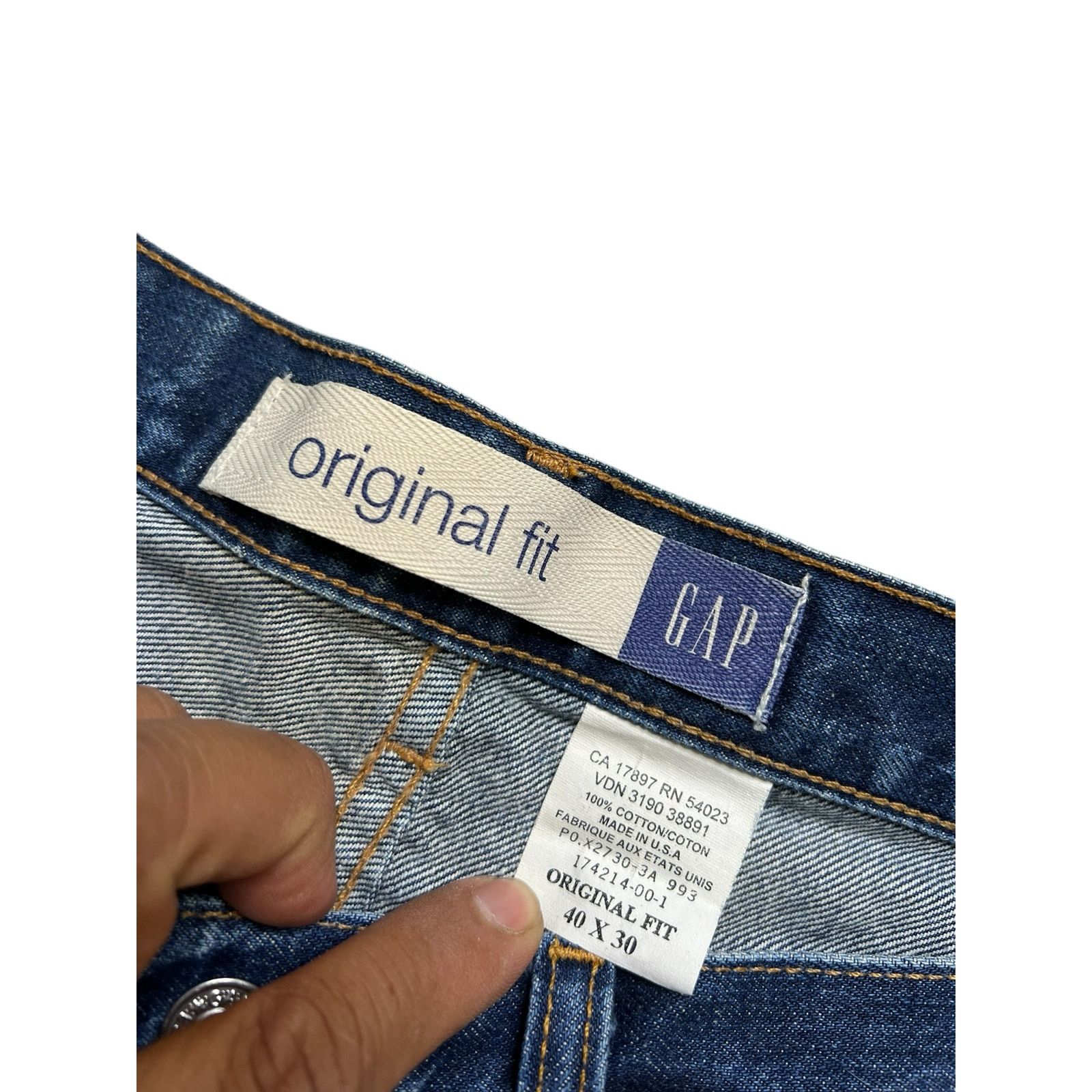 Gap Vintage 90s GAP Original Fit Jeans 40 Actual 38x30 Men’sUSA Size US 40 / EU 56 - 3 Thumbnail