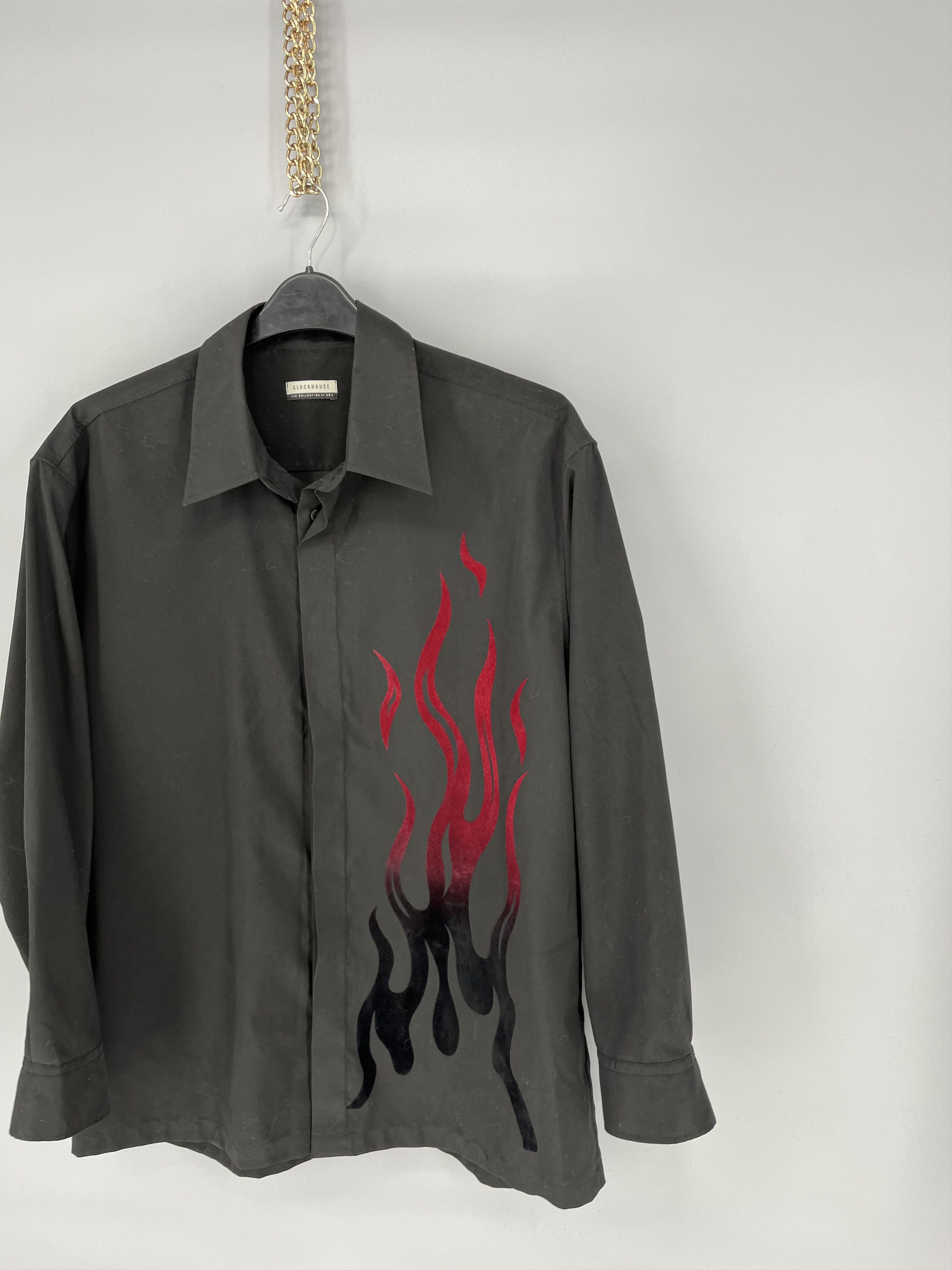 Japanese Brand Vintage Hawaiian Red Flames Crazy Japanese Shirt Guy Fieri Size US XL / EU 56 / 4 - 5 Thumbnail