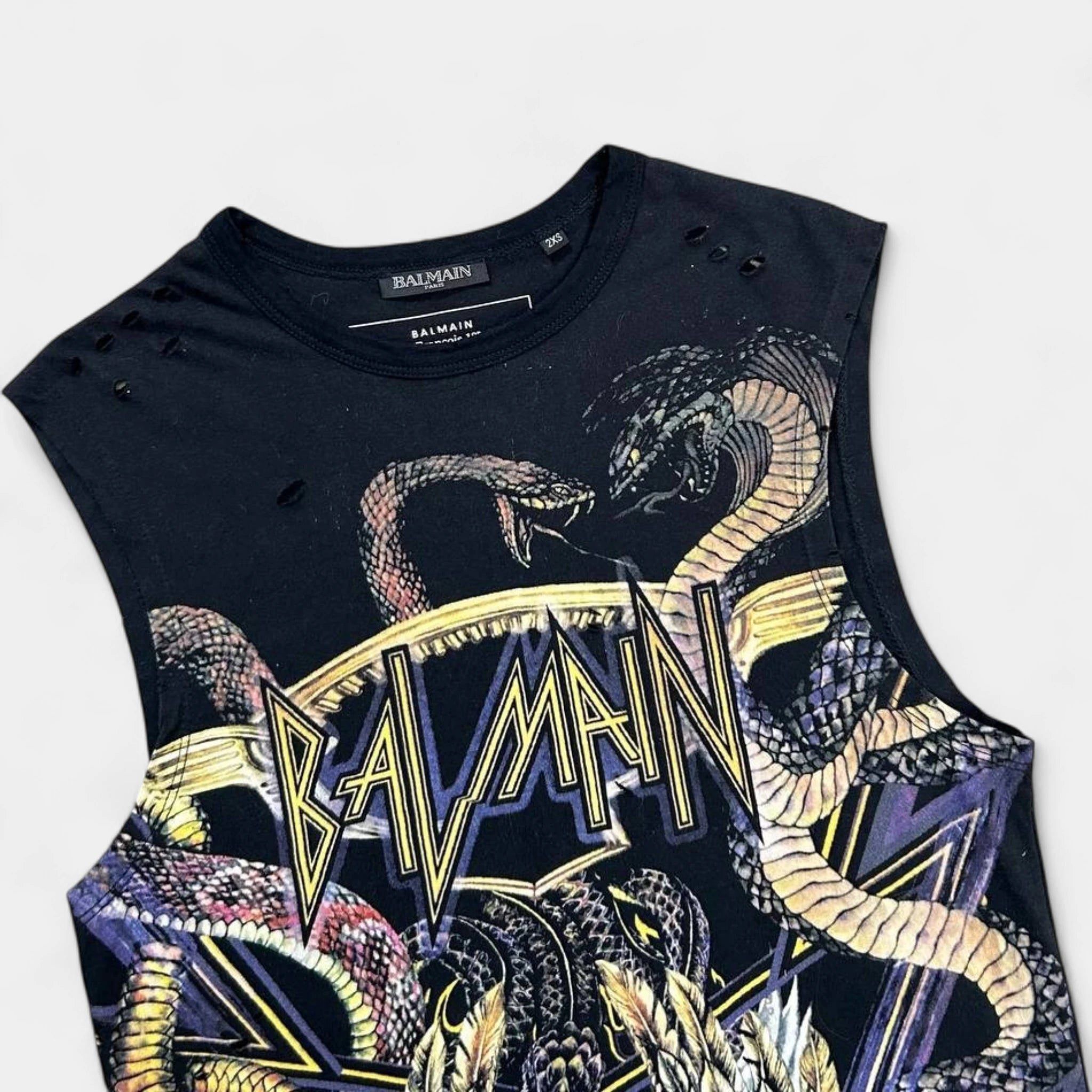 Balmain Balmain Distressed Snake Graphic Tank Top Size US S / EU 44-46 / 1 - 2 Thumbnail