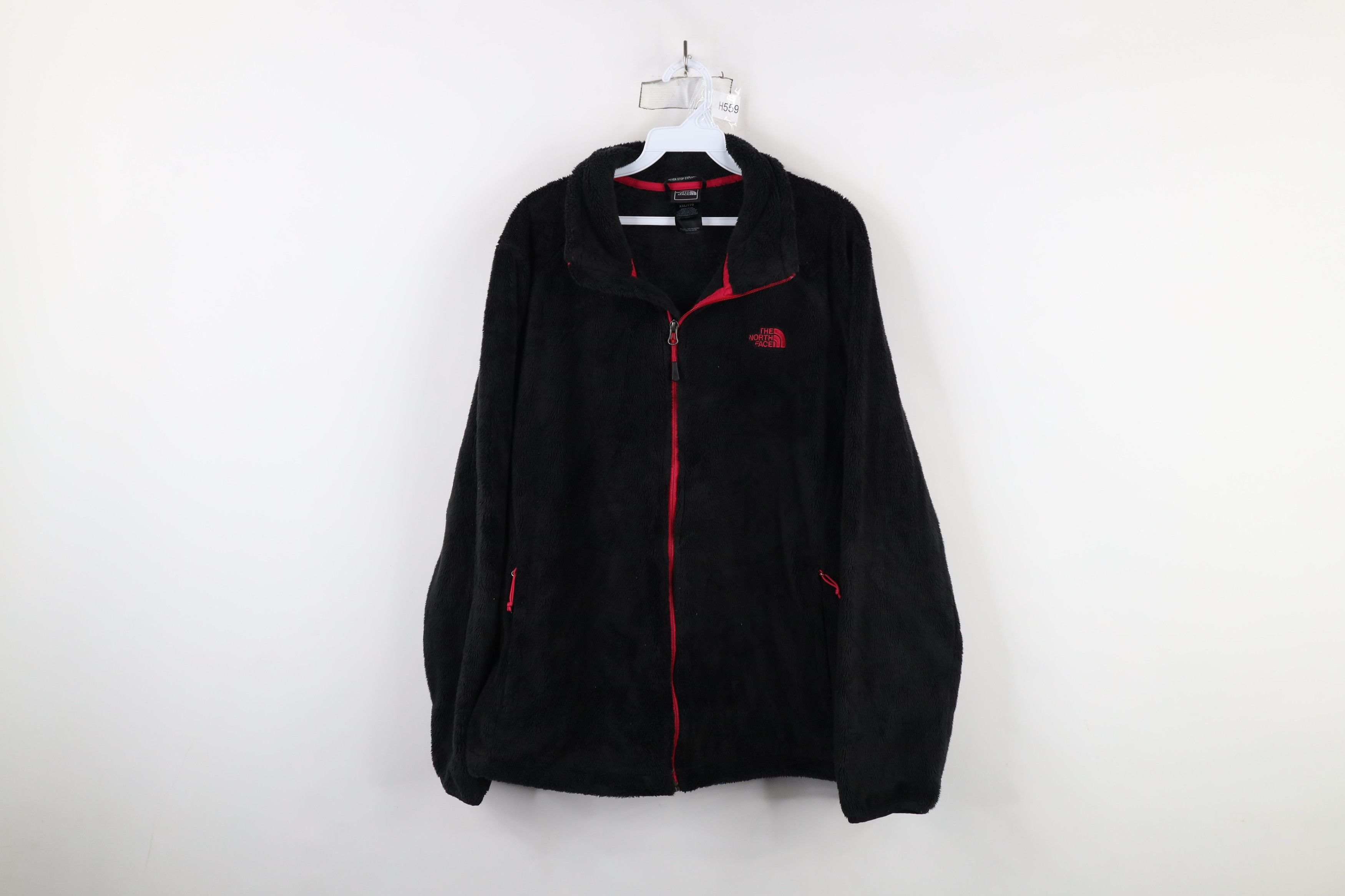The North Face × Vintage The North Face Spell Fuzzy Shag Fleece Full Zip Jacket Black Size XXL / US 16-18 / IT 52-54 - 1 Thumbnail