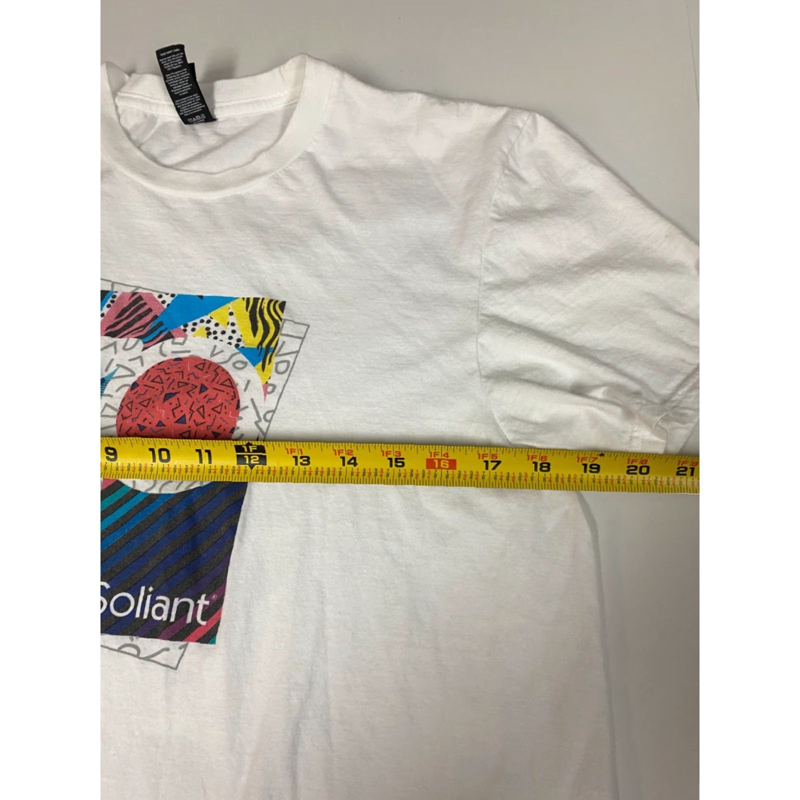 Vintage District Mens T-Shirt M White Soliant Logo Breathable Regular Crew Neck Short Sleeve Cotton Solid Vintage No Size US M / EU 48-50 / 2 - 5 Thumbnail