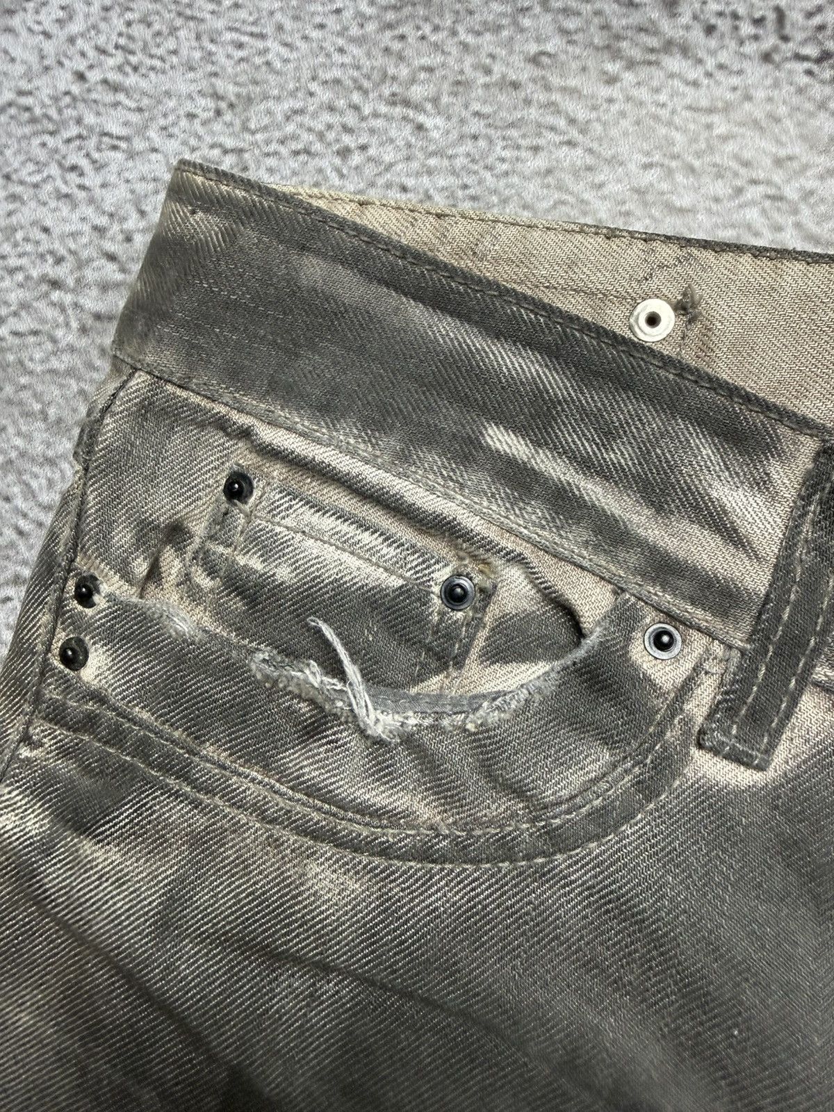 If Six Was Nine Distressed flare denim jeans pants Size US 33 - 6 Thumbnail