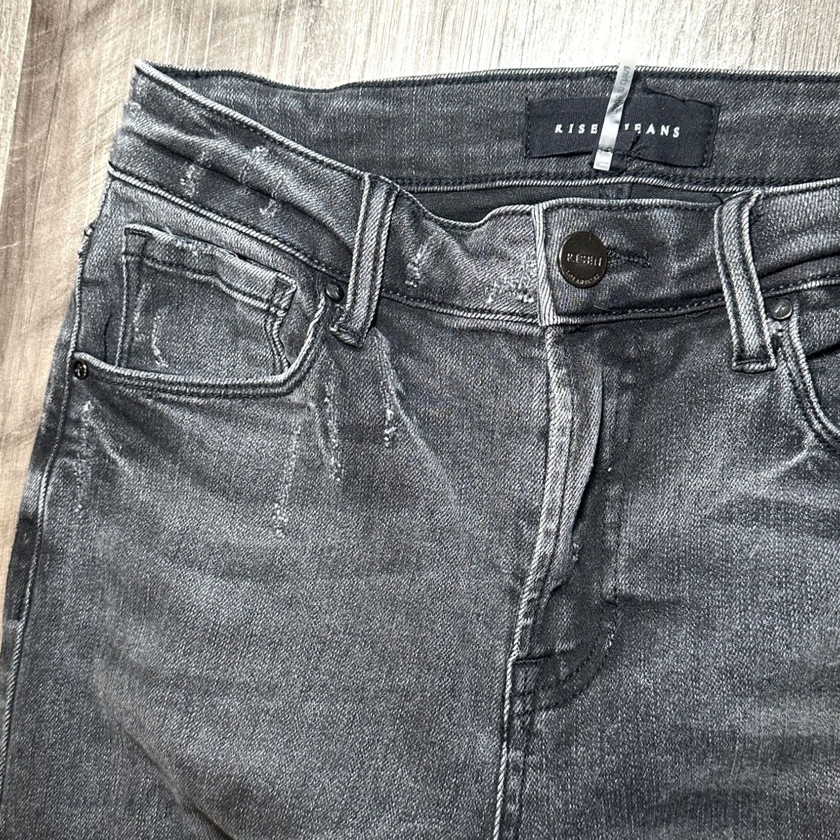 Vintage Risen Jeans High Rise Crop Wide Leg Raw Step Hem 26 Size 26" / US 2 / IT 38 - 5 Thumbnail