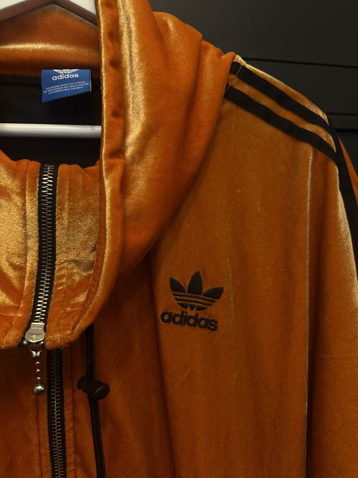 Adidas Adidas Track Top Jacket Velour Burnt Orange Size S / US 4 / IT 40 - 2 Thumbnail