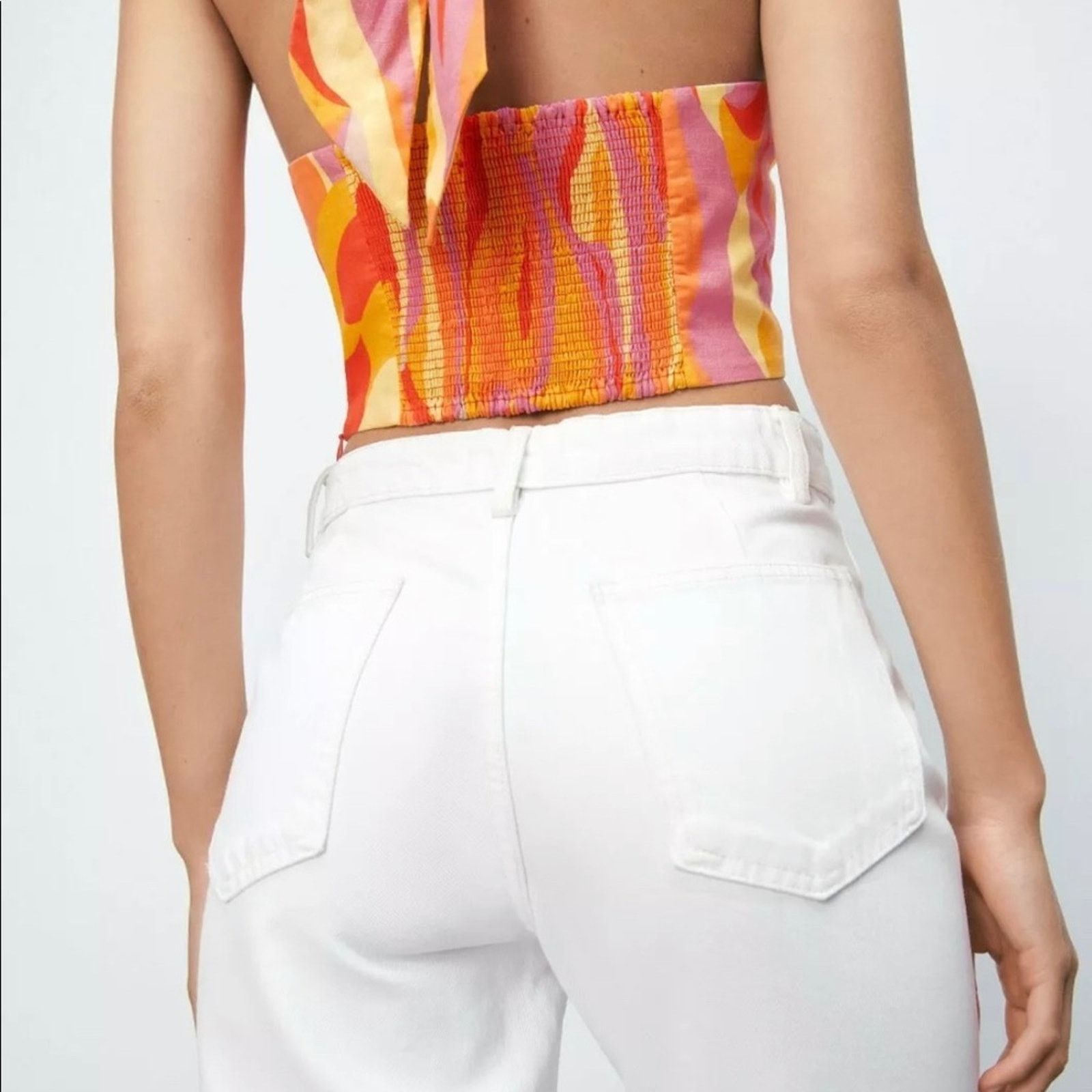 Zara ZARA FLARED PANTS OYSTER WHITE Size 30" / US 8 / IT 44 - 7 Thumbnail
