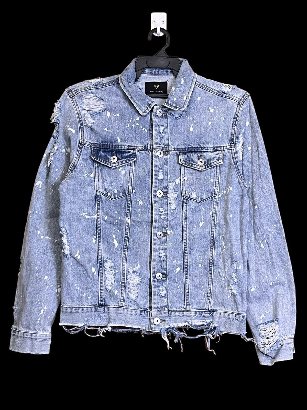 Japanese Brand SICK Y2K VENCE EXCHANGE SUPER DISTRESSED PUNK DENIM JACKET Size US M / EU 48-50 / 2 - 1 Thumbnail