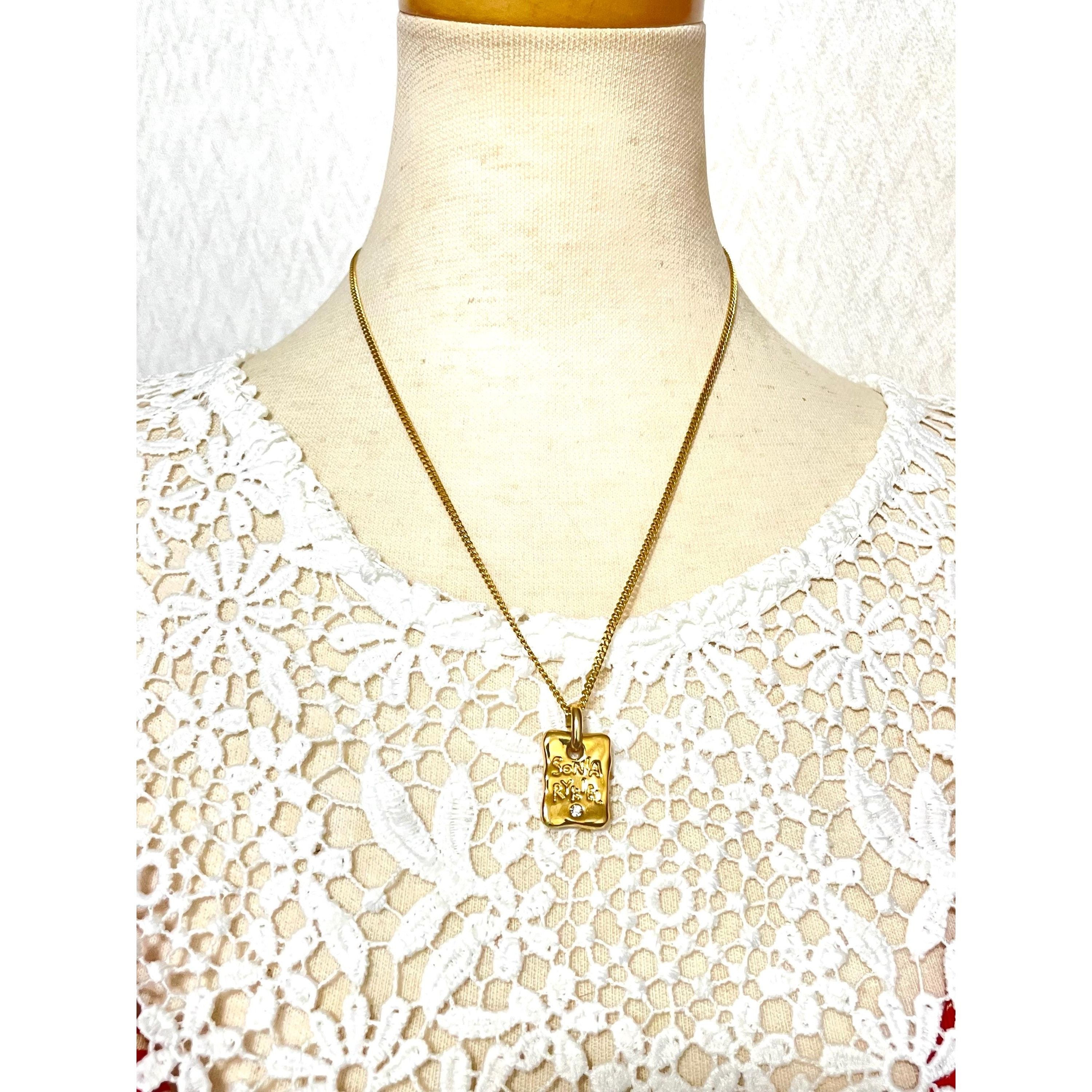 Sonia Rykiel Vintage Sonia Rykiel skinny chain necklace with square logo Size ONE SIZE - 6 Thumbnail