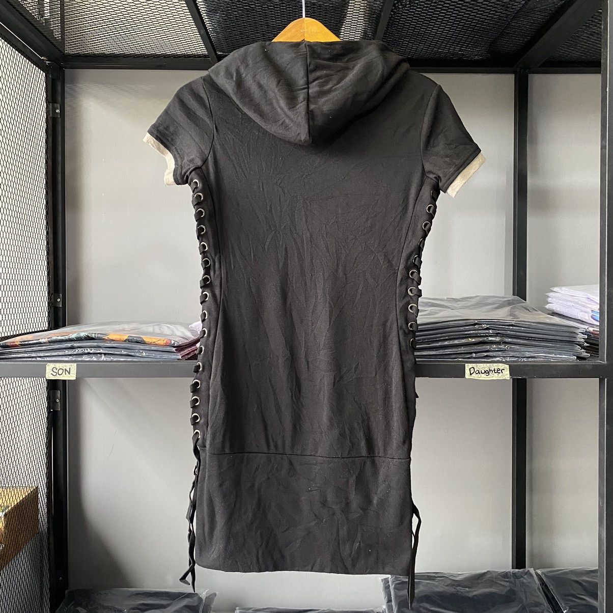 If Six Was Nine × Japanese Brand × Le Grande Bleu (L.G.B.) Japanese Hooded Mini Dress Lace Up Punk Gothic L.G.B Style Size M / US 6-8 / IT 42-44 - 18 Thumbnail