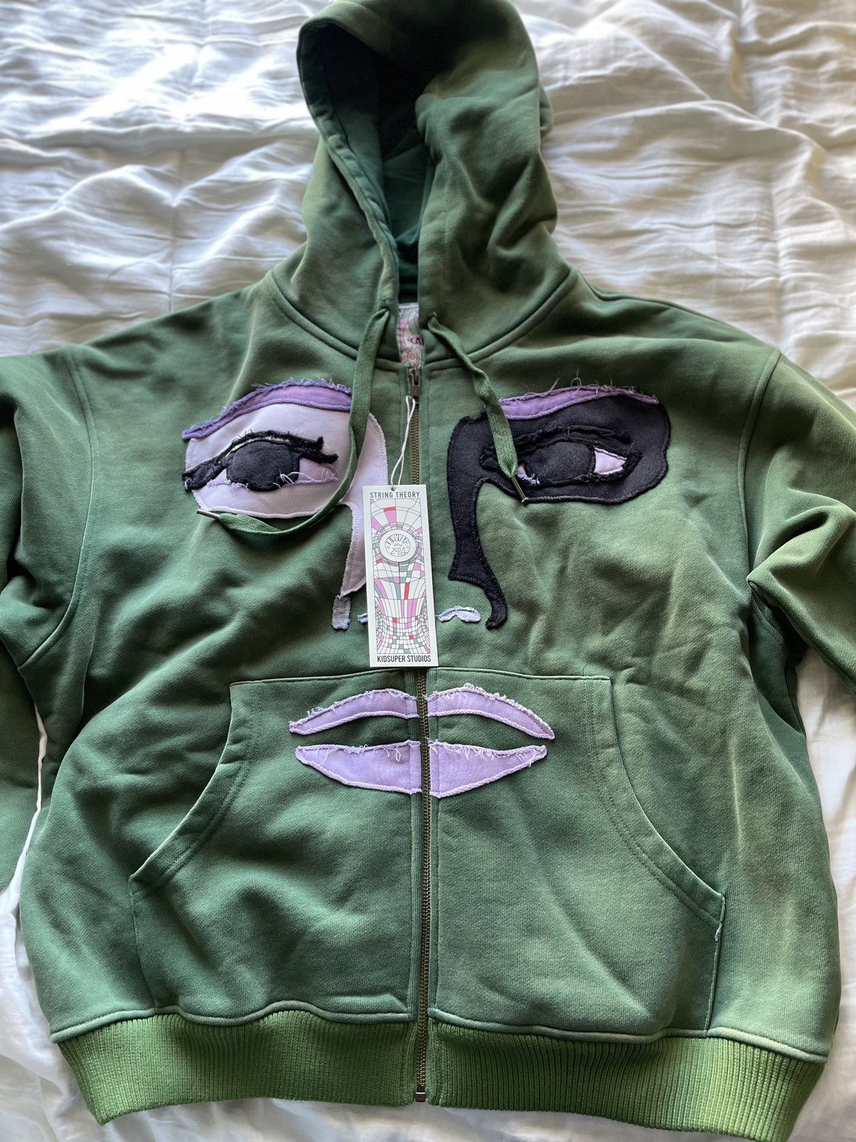Kidsuper Studios Patchwork Face Washed Heavyweight Zip Hoodie 