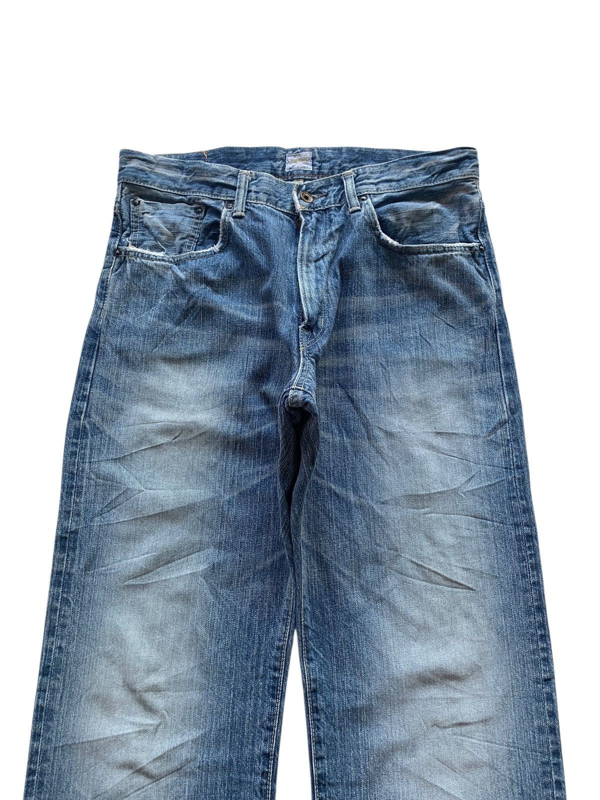 Edwin VINTAGE EDWIN 505Z SELVEDGE RUSTY JAPANESE DISTRESSED DENIM Size US 34 / EU 50 - 6 Thumbnail