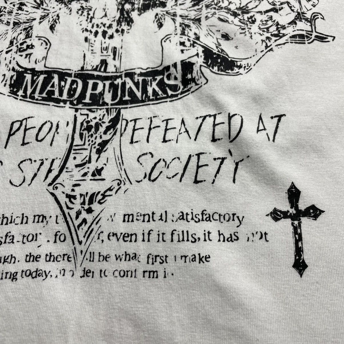If Six Was Nine × Le Grande Bleu (L.G.B.) × Seditionaries 🇯🇵 MAD PUNK ACID JAZZ MEN SKULL CROSS WORDING TSHIRT Size US M / EU 48-50 / 2 - 10 Thumbnail