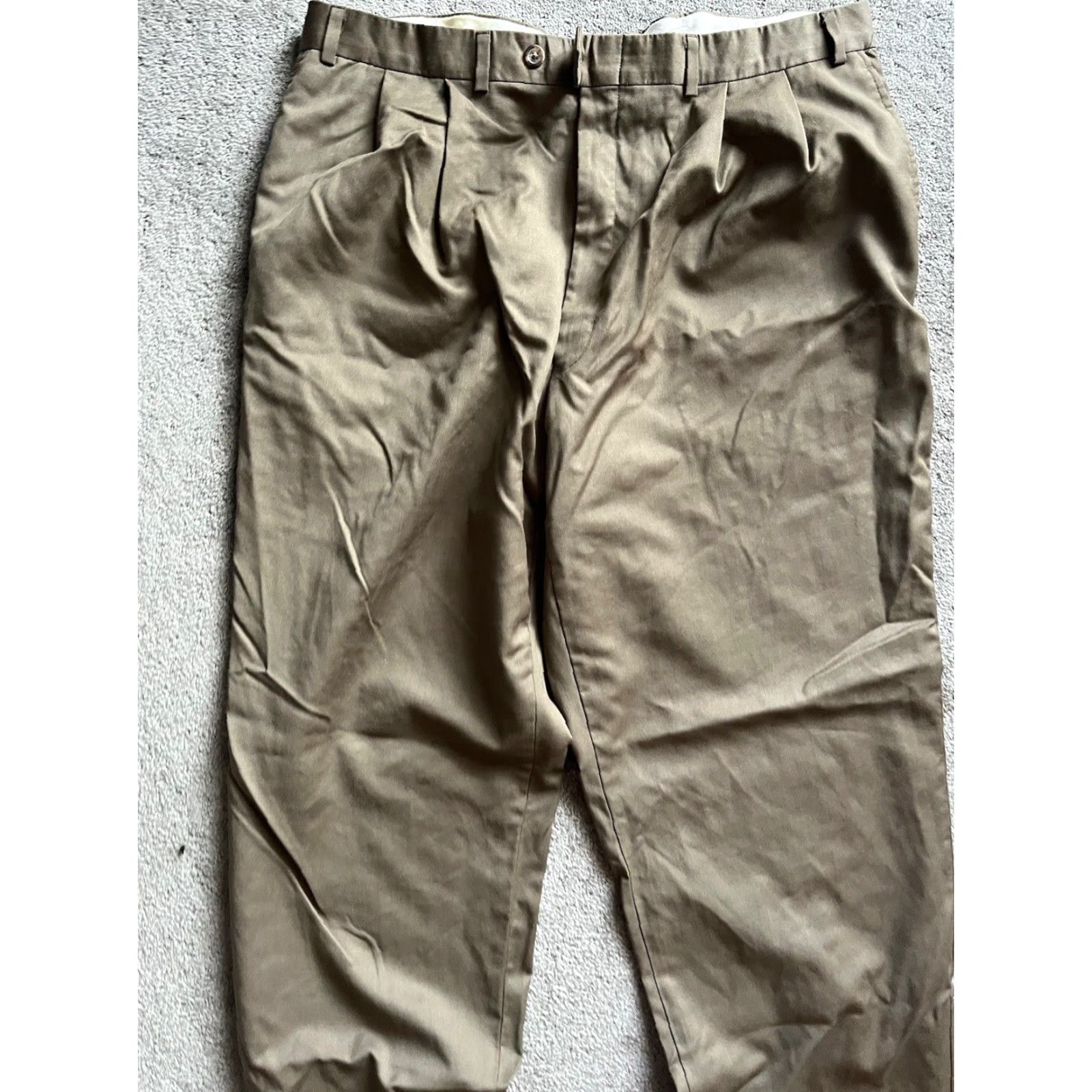 Ralph Lauren VINTAGE Ralph Lauren Men’s Dress Pants 38x32 Wool Khaki Pleated Regular Fit 90s Designer Size US 38 / EU 54 - 2 Thumbnail