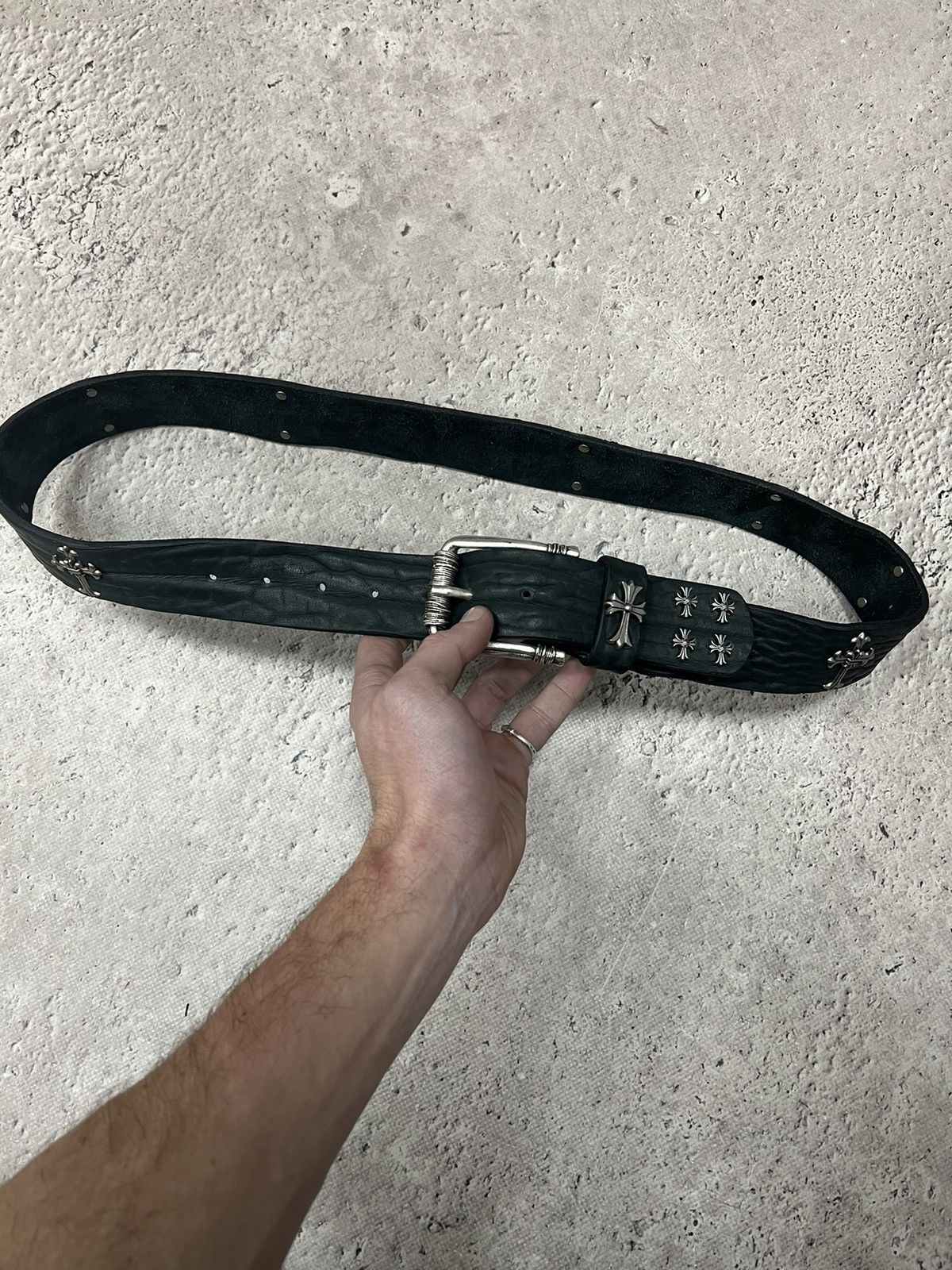 Vintage VINTAGE AVANT-GARDE GOTHIC LEATHER BELT Size 32 - 2 Thumbnail