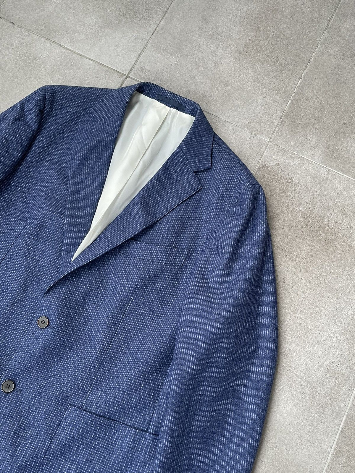 Suitsupply SS15 Suitsupply Havana White Striped Navy Wool Casual Blazer Size US L / EU 52-54 / 3 - 8 Thumbnail