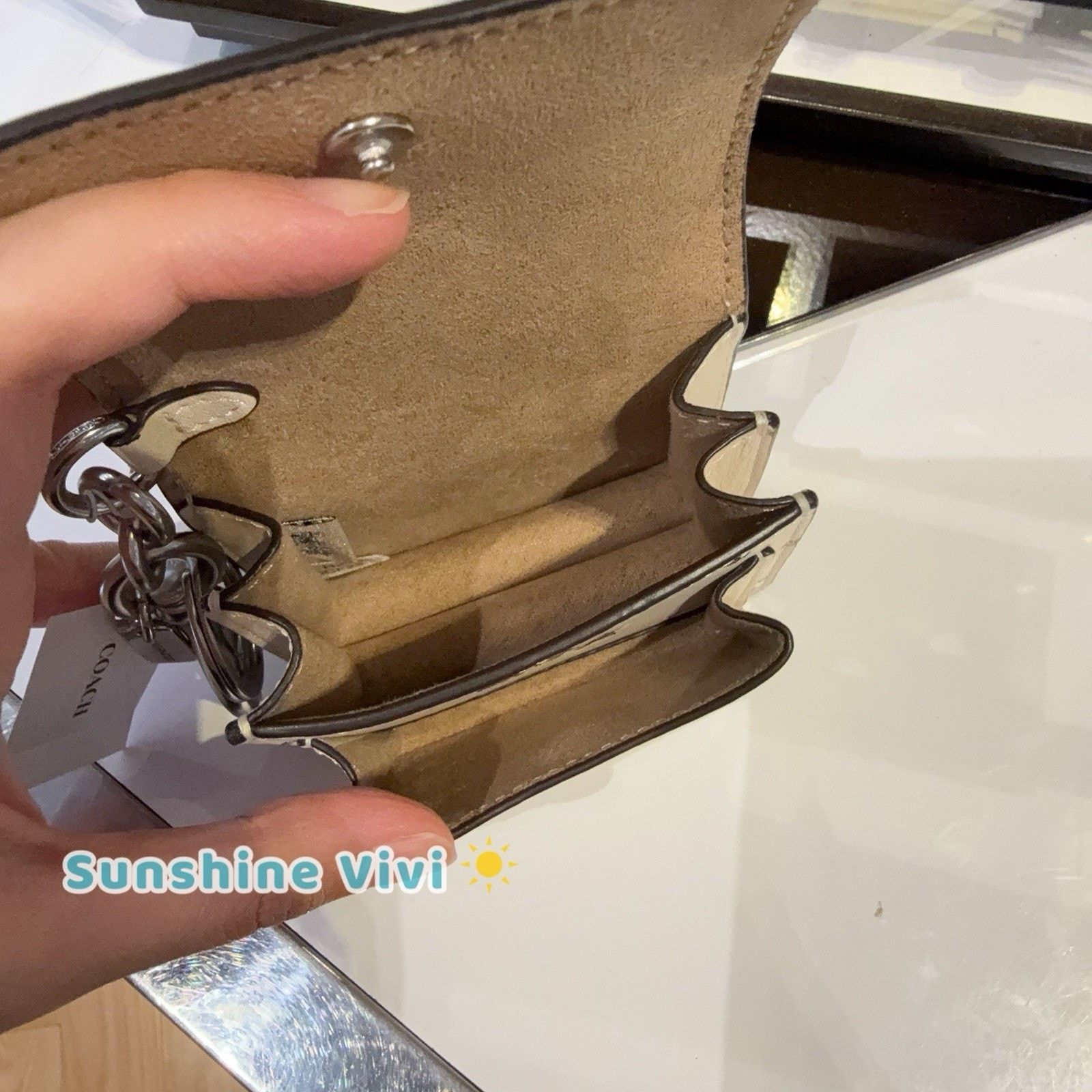 Coach NWT Coach Klare Bag Charm With Star Print CCF23 Silver Chalk Size ONE SIZE - 8 Thumbnail