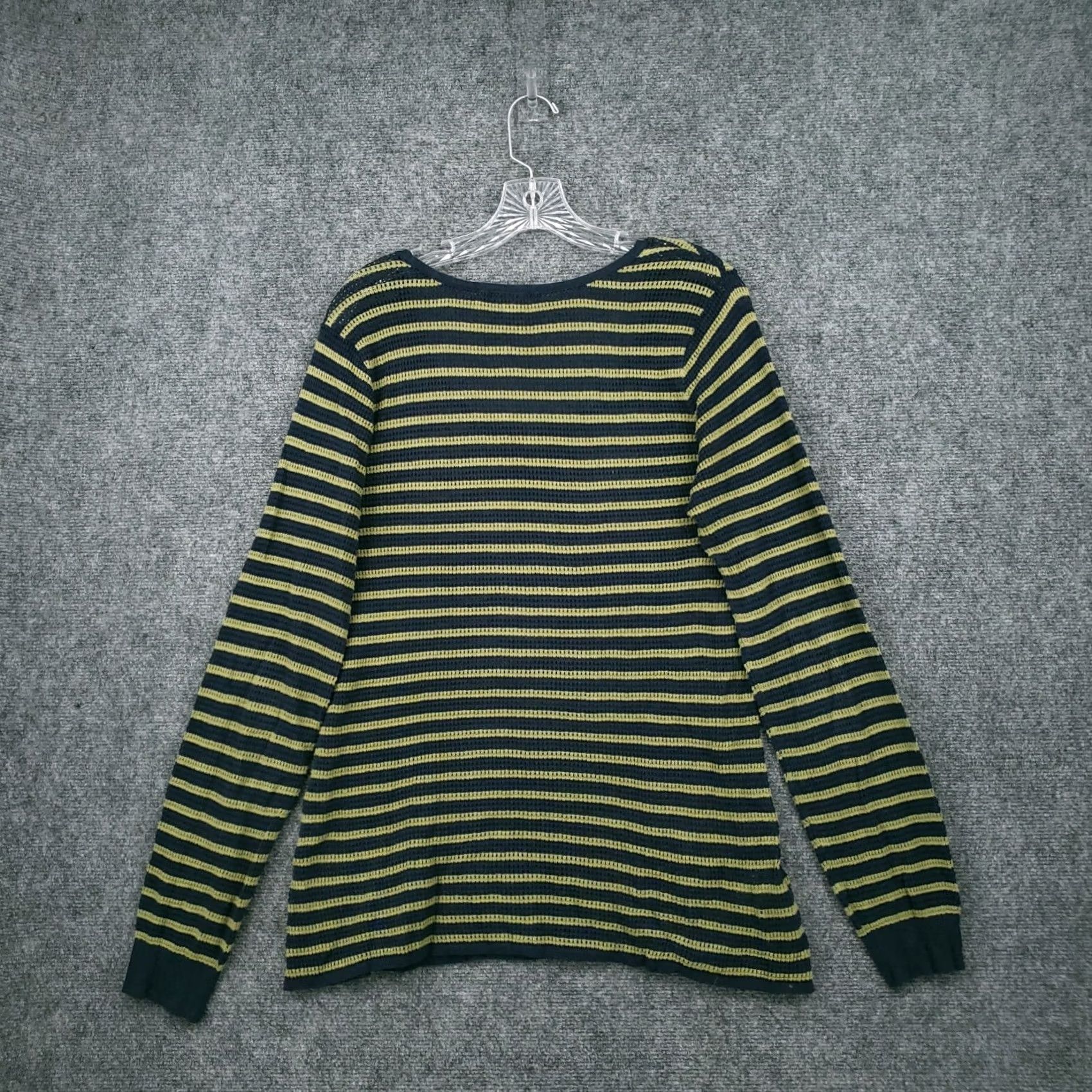 Tommy Bahama Tommy Bahama Sweater Womens L Large Green Striped Open Knit Long Sleeve Pullover Size L / US 10 / IT 46 - 2 Thumbnail