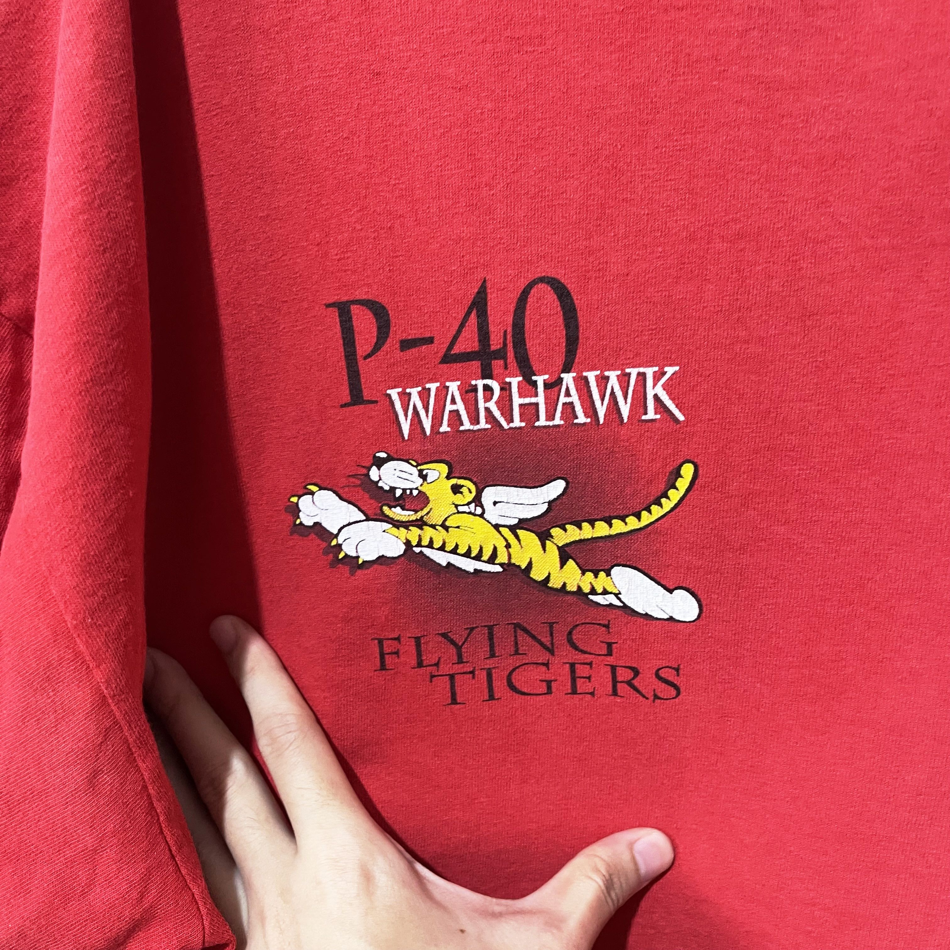 Vintage Vintage 90s P-40 Warhawk T-Shirt Size US XXL / EU 58 / 5 - 4 Thumbnail