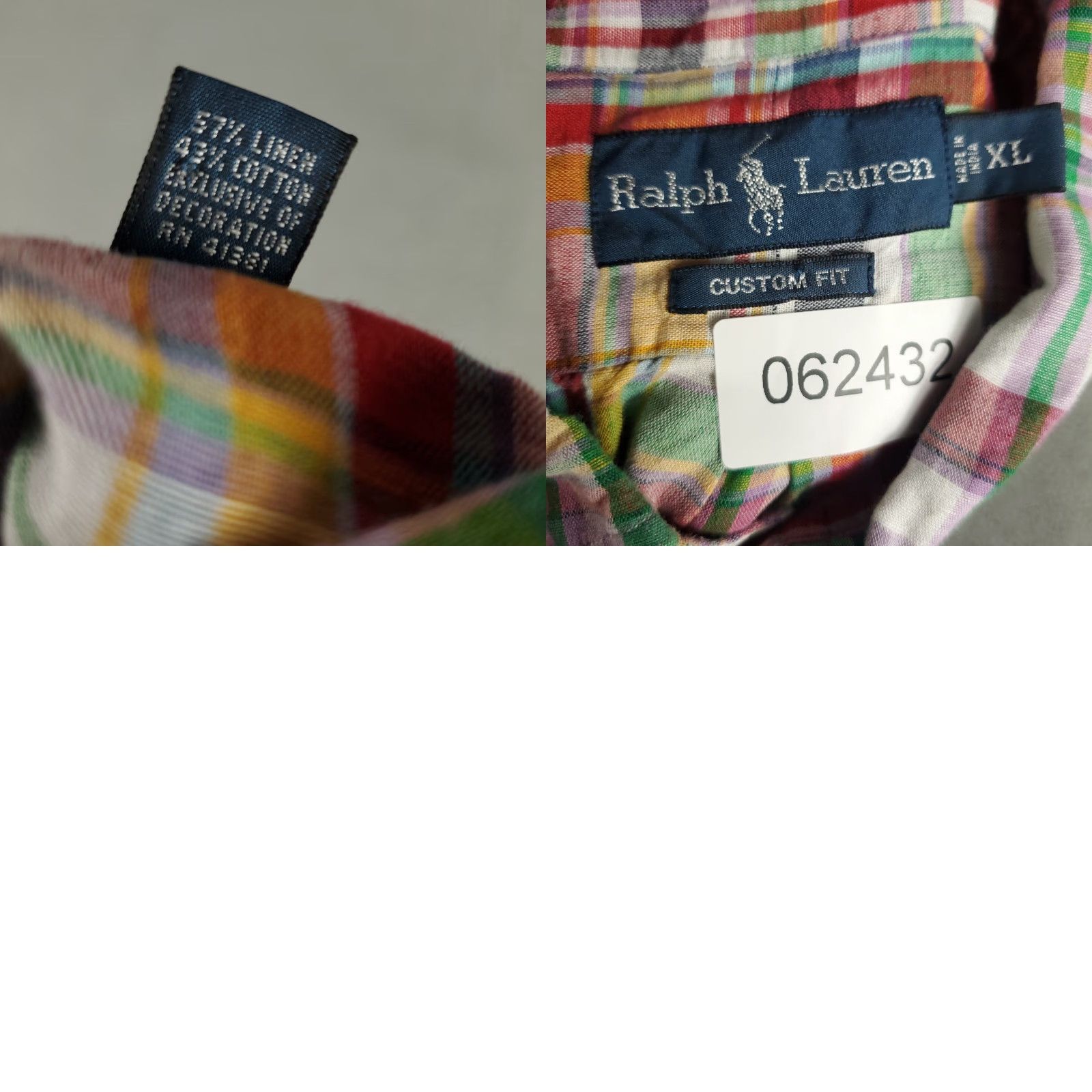 Ralph Lauren VINTAGE Ralph Lauren Shirt Mens XL Long Sleeve Button Up Plaid Linen Casual Classic Size US XL / EU 56 / 4 - 8 Thumbnail