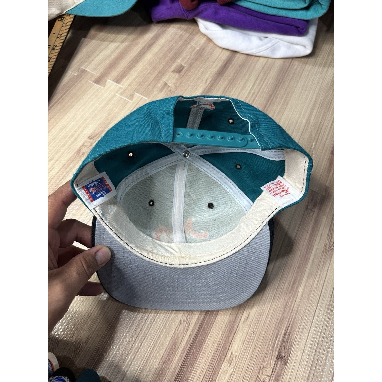 New Era Vintage Miami Dolphins New Era Teal Snapback Hat Cap Size ONE SIZE - 5 Thumbnail