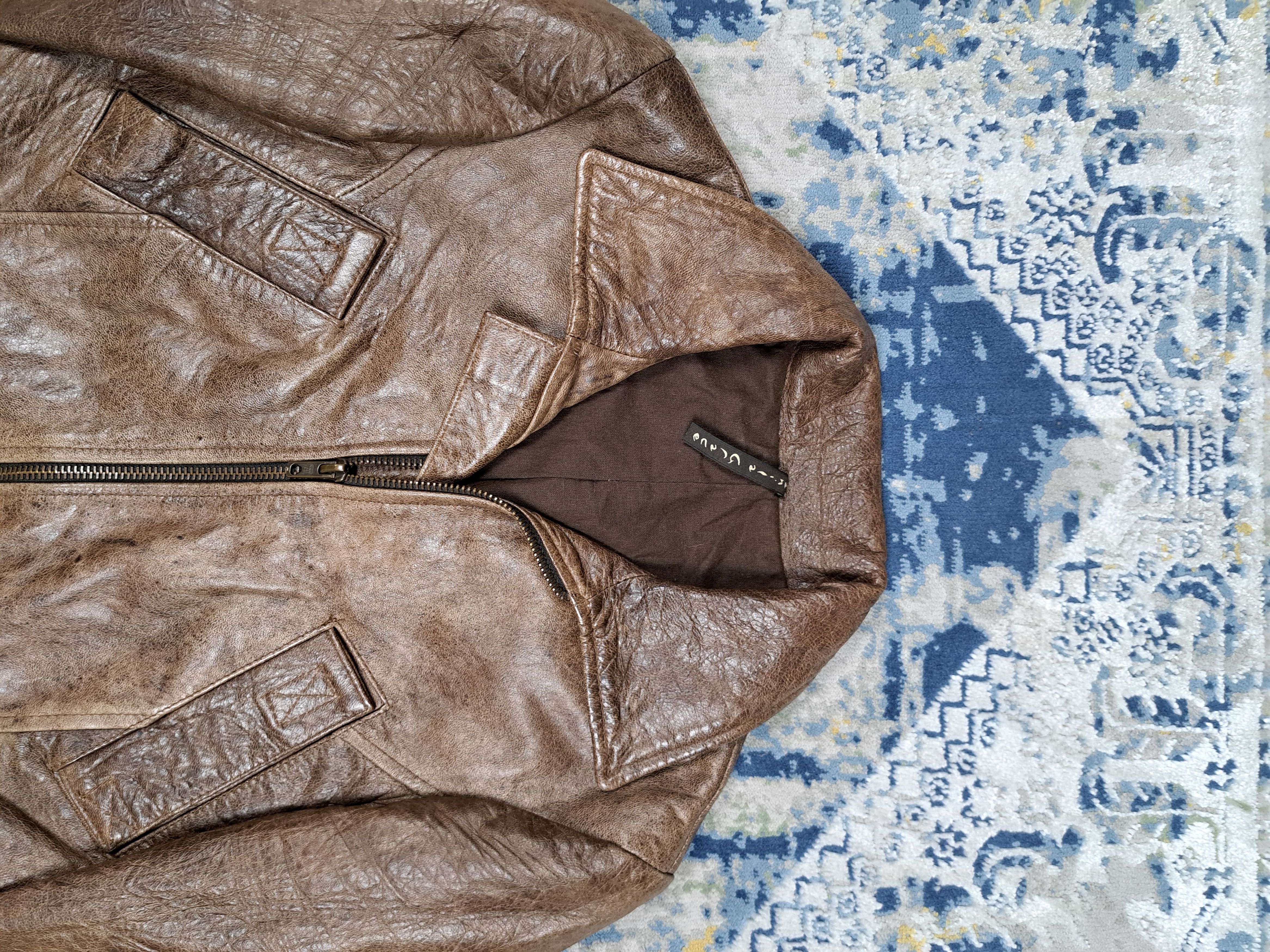 Genuine Leather × If Six Was Nine × Vera Pelle Japanese Style Cropped Leather Jacket Brown Boxy Moto Size S / US 4 / IT 40 - 2 Thumbnail