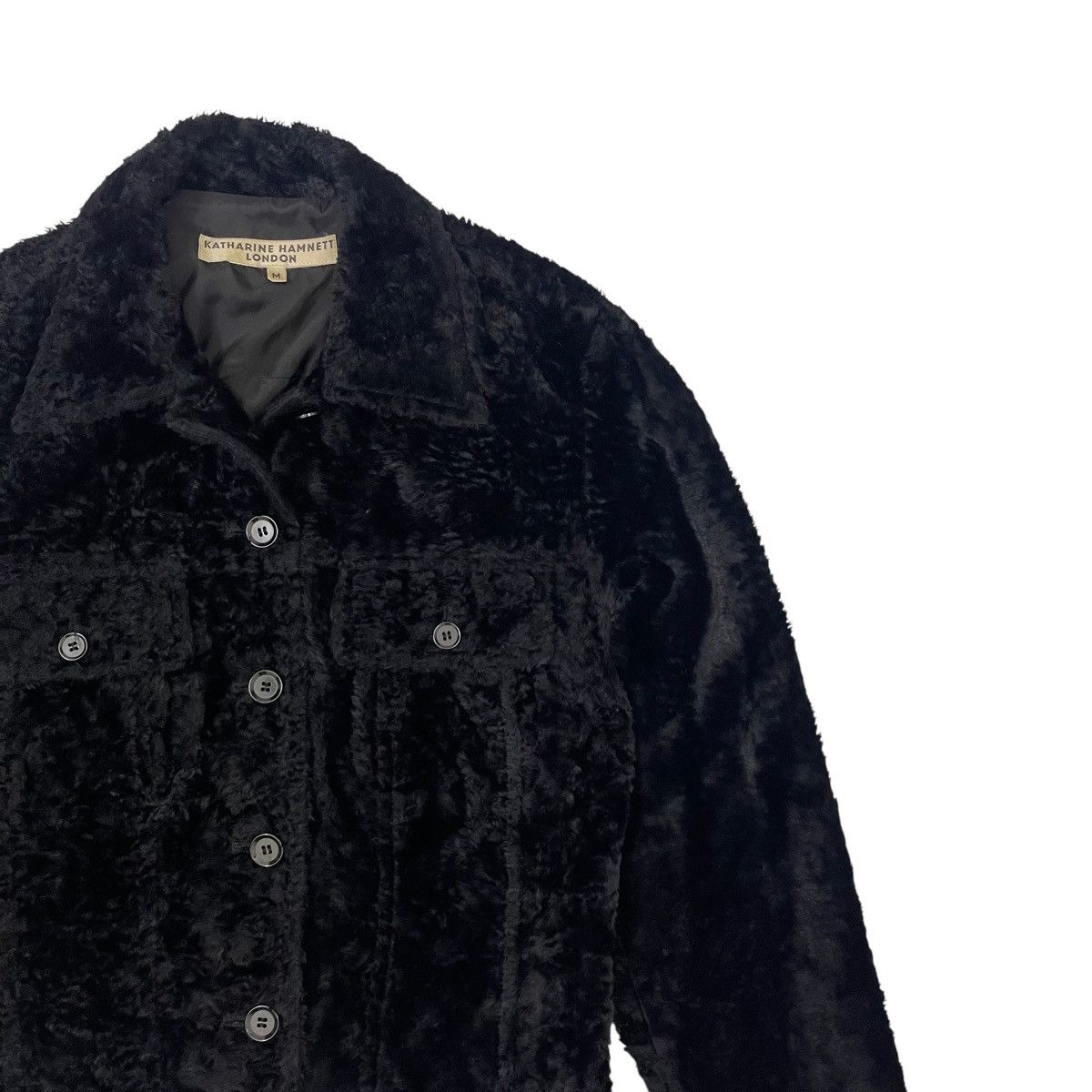 Katharine Hamnett London ⚡️Vintage Katharine Hamnett London Faux Fur Cropp Jacket Size M / US 6-8 / IT 42-44 - 4 Thumbnail