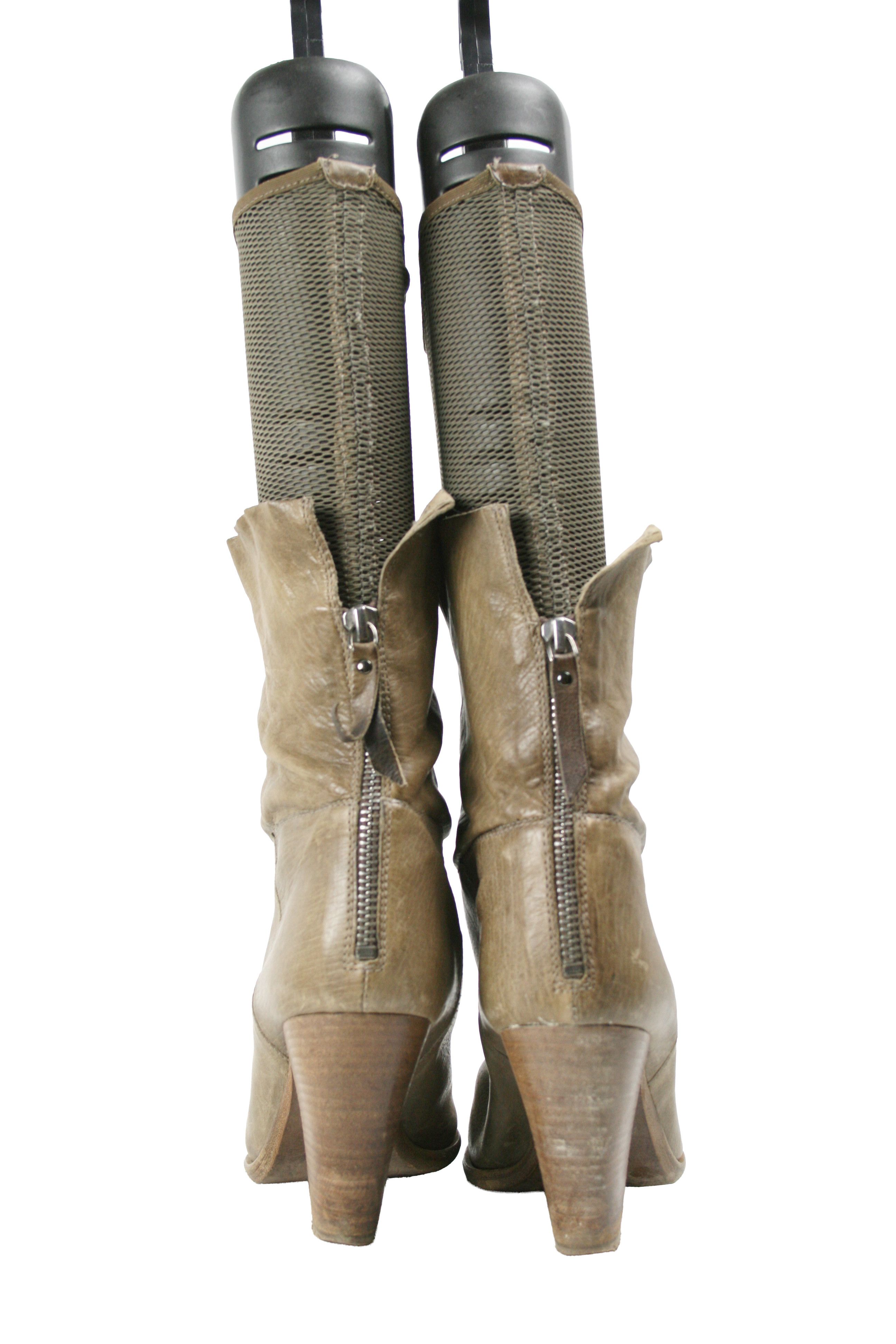 VIC MATI Cowboy Mid Mesh Leather Y2K Boots Size US 8.5 / IT 38.5 - 9 Thumbnail