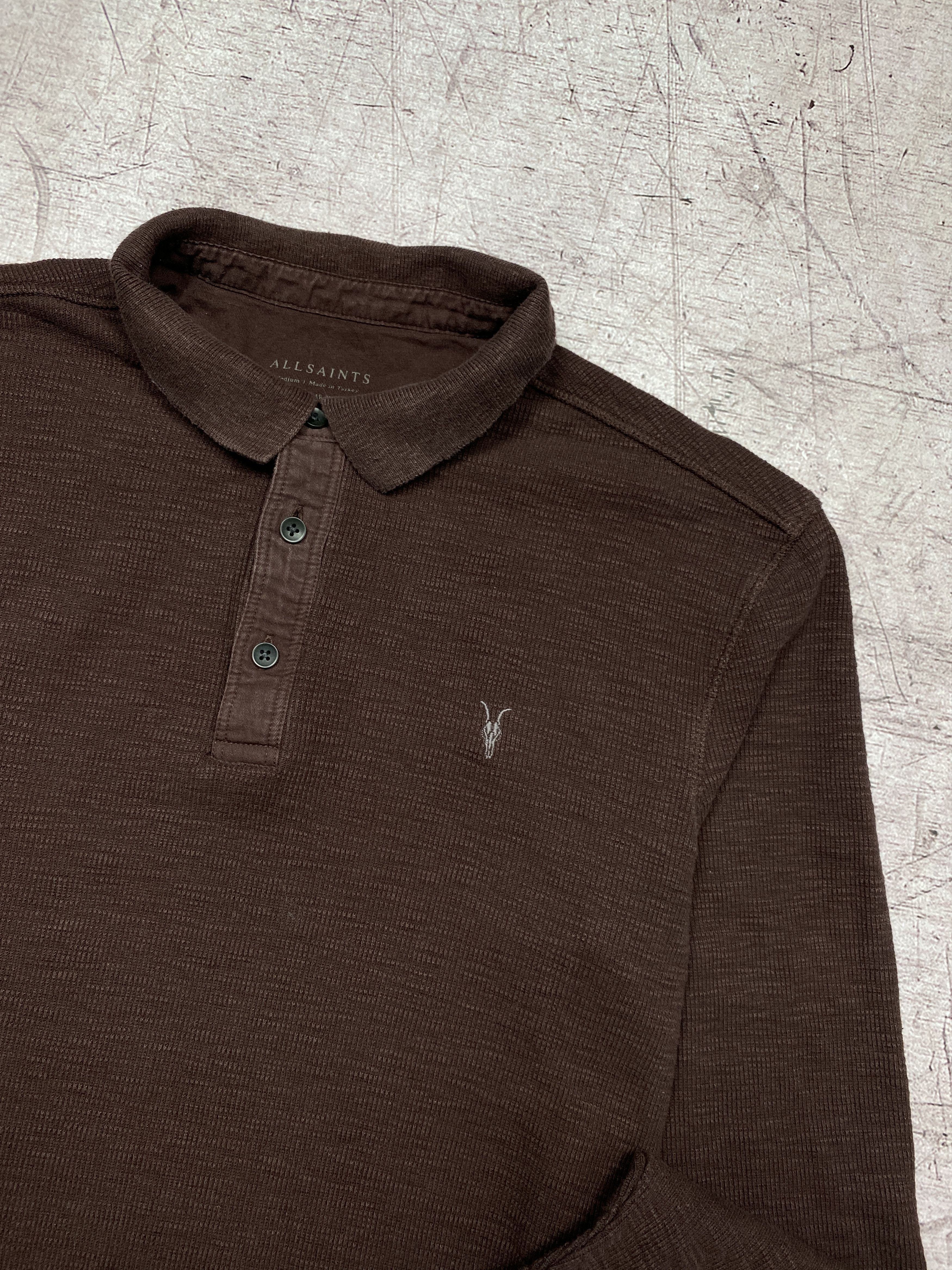 Allsaints Allsaints Vintage Mens Muse Long Sleeve Polo Shirt Size US M / EU 48-50 / 2 - 2 Thumbnail