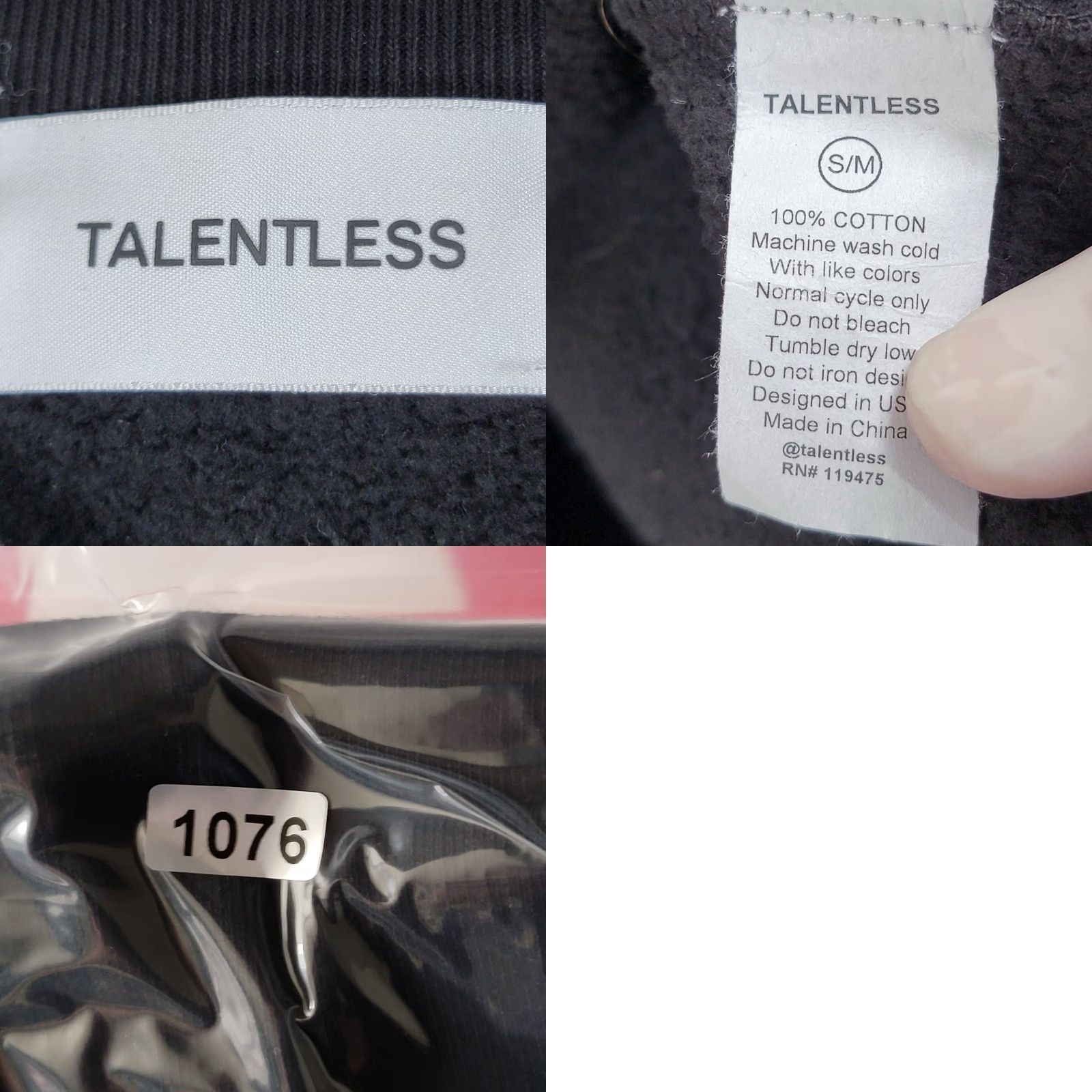 Talentless Talentless Mens SM Thermal Waffle Heavyweight Shirt Black Long Sleeve Crewneck 90s Mens Small Black Cotton Knit T-Shirt Runtime: Outdoor Classic Size US S / EU 44-46 / 1 - 9 Thumbnail