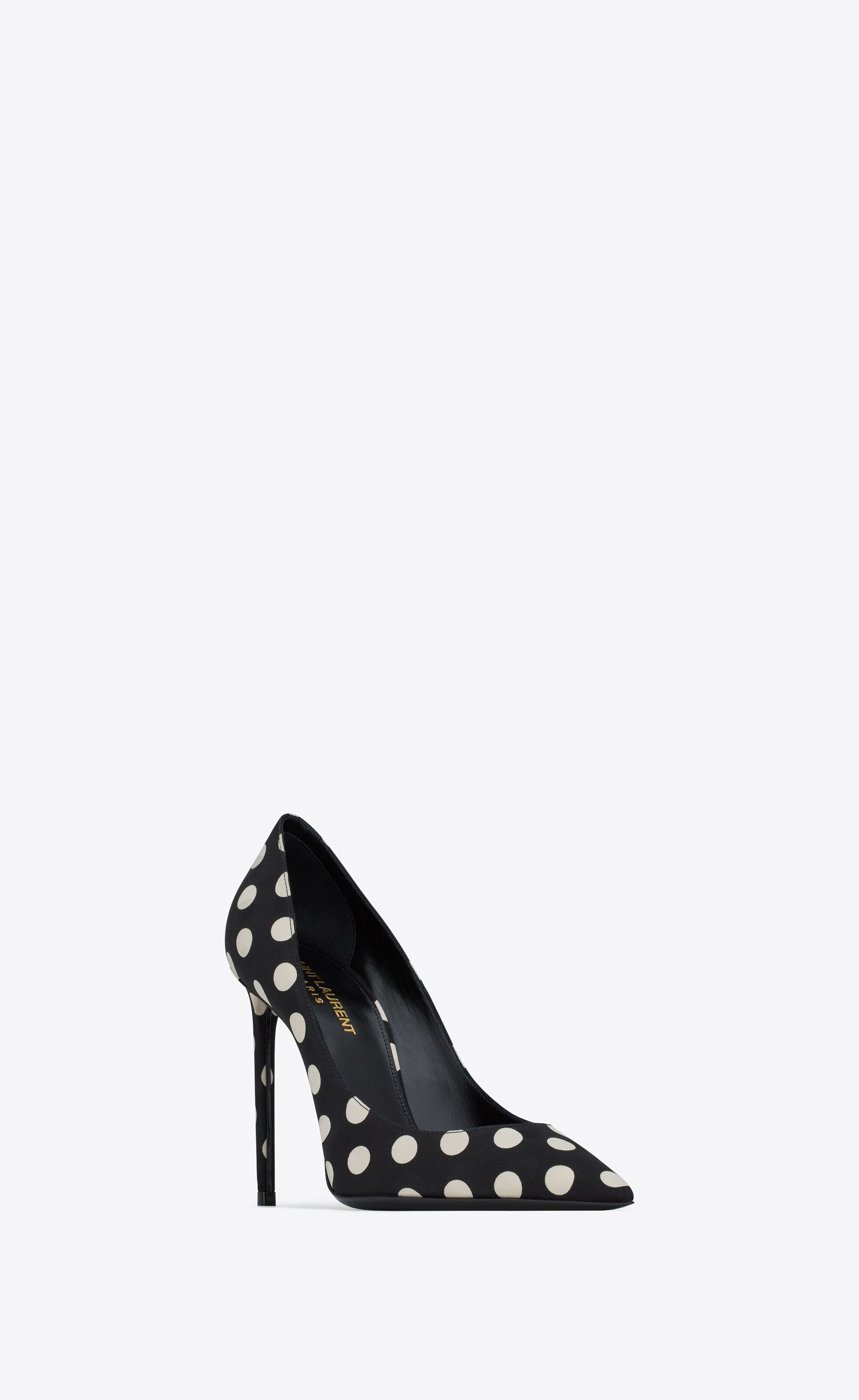 Saint Laurent Paris o1s1wg110225 649474 Zoe Pumps in Silk in Black/White Size US 6 / IT 36 - 3 Thumbnail