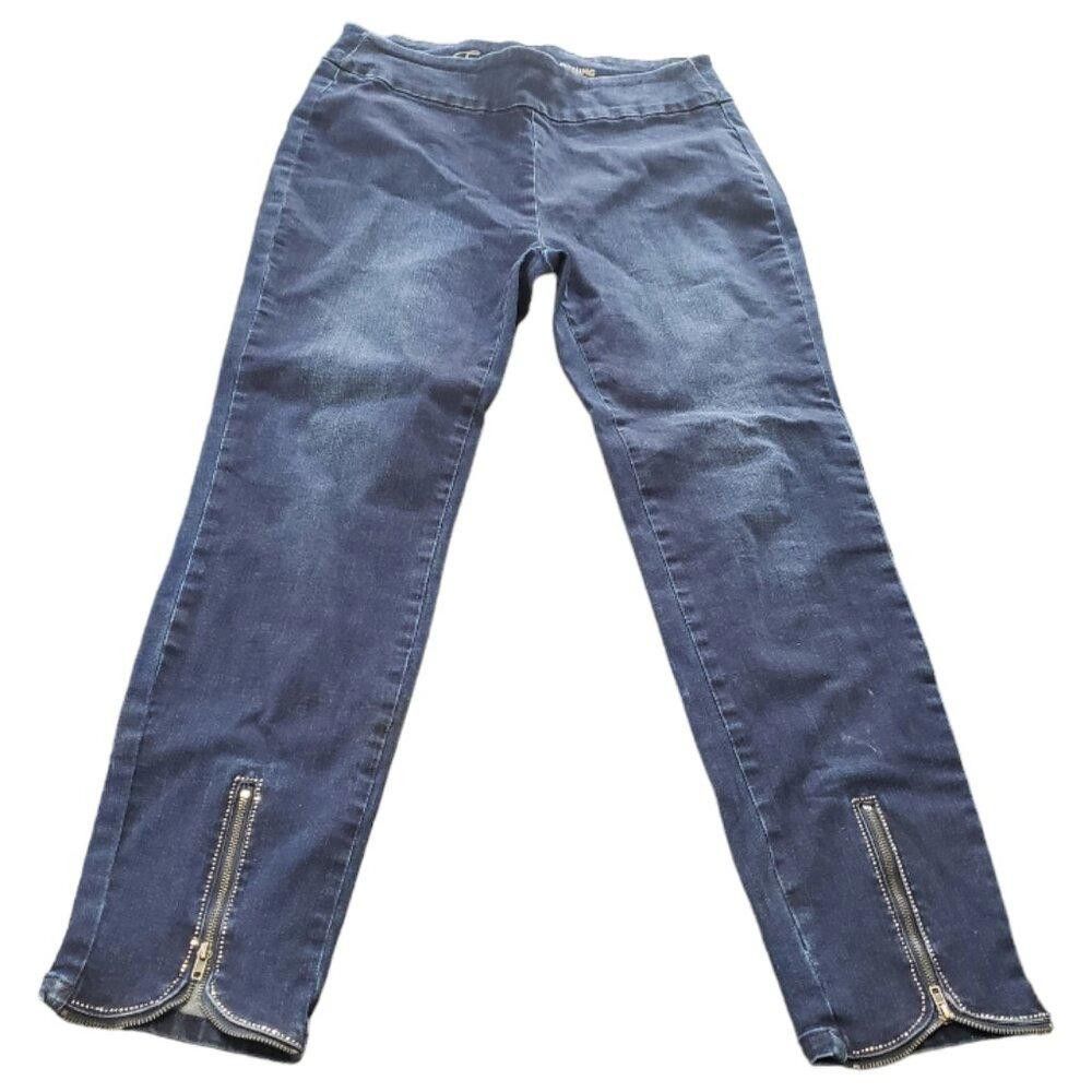 Designer CT1490 Ethyl Ladies Blue Denim Cropped Zipped Ankle Jean 8 Size 30" / US 8 / IT 44 - 1 Thumbnail