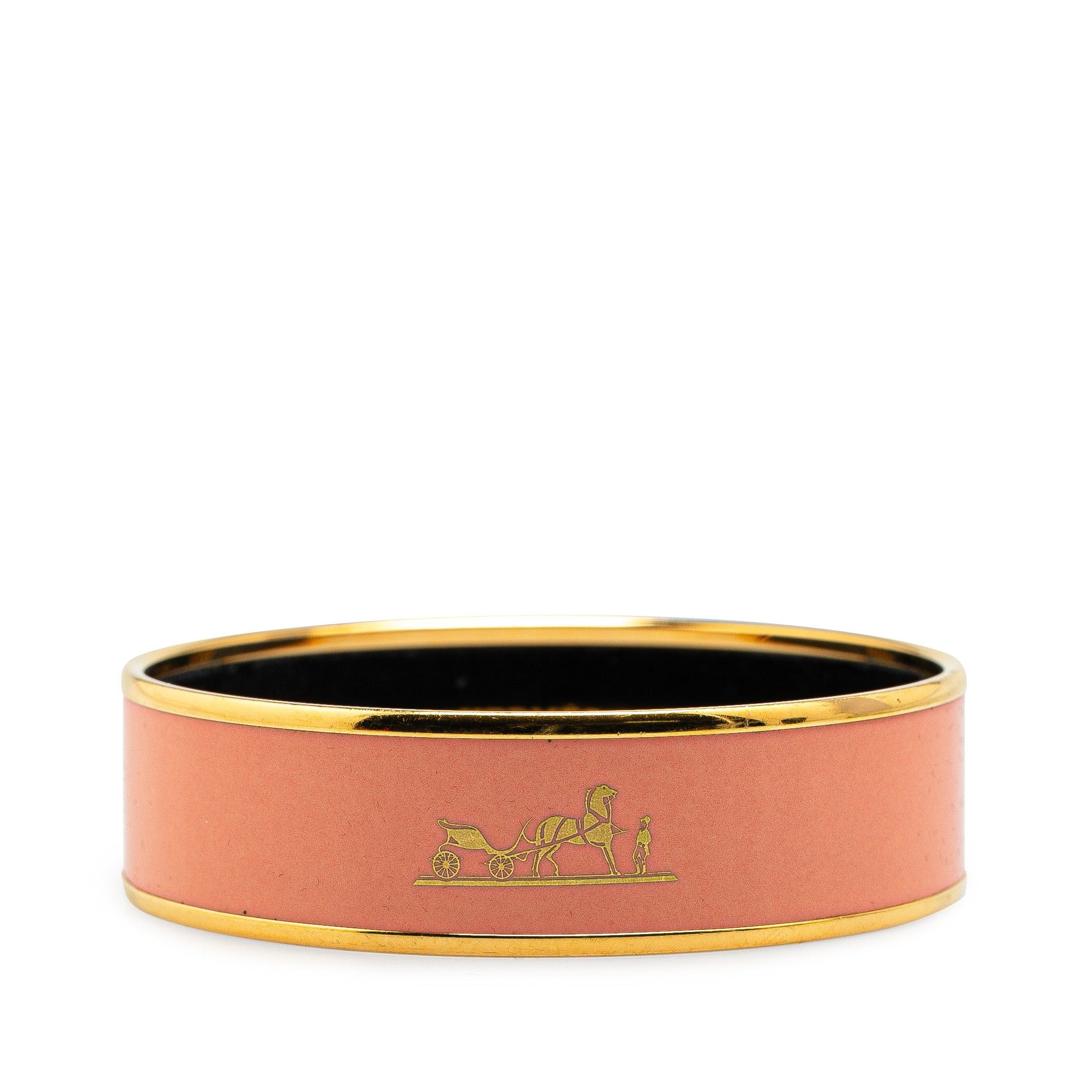 Hermes Hermès Wide Caleche Enamel Bangle 70 Orange Size ONE SIZE - 1 Thumbnail