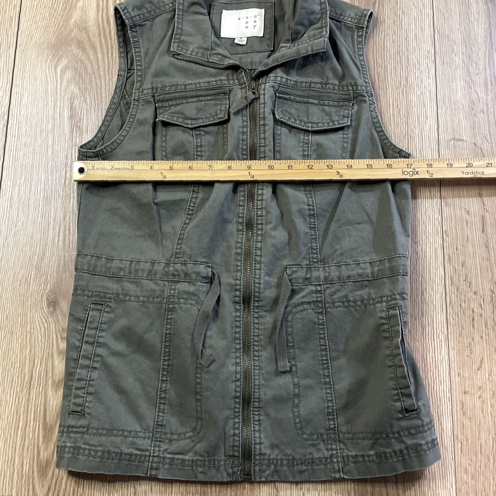 Vintage VINTAGE A New Day Women's Military Cargo Vest Zip Up Army Jacket Small Green Cotton 90s Casual Size S / US 4 / IT 40 - 4 Thumbnail