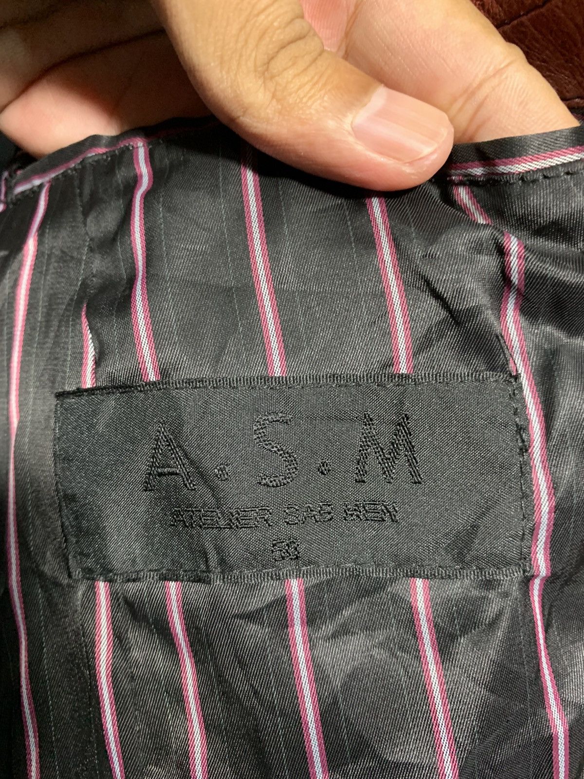 Japanese Brand 🔥A.S.M LEATHER BIKER JACKETS BURGUNDY Size US M / EU 48-50 / 2 - 6 Thumbnail