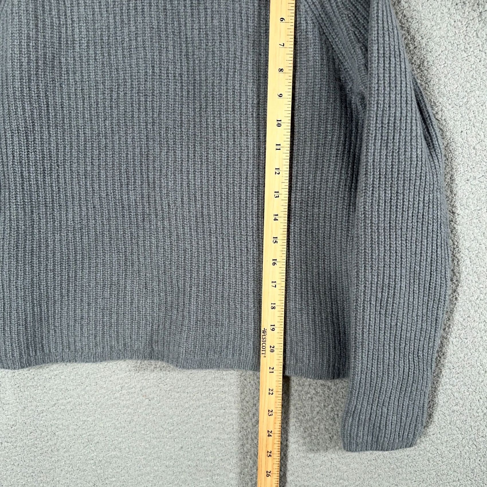 Vintage Jenni Kayne 100% Cashmere Fisherman Sweater Womens Large Gray Mock Neck Pullover Size L / US 10 / IT 46 - 7 Thumbnail