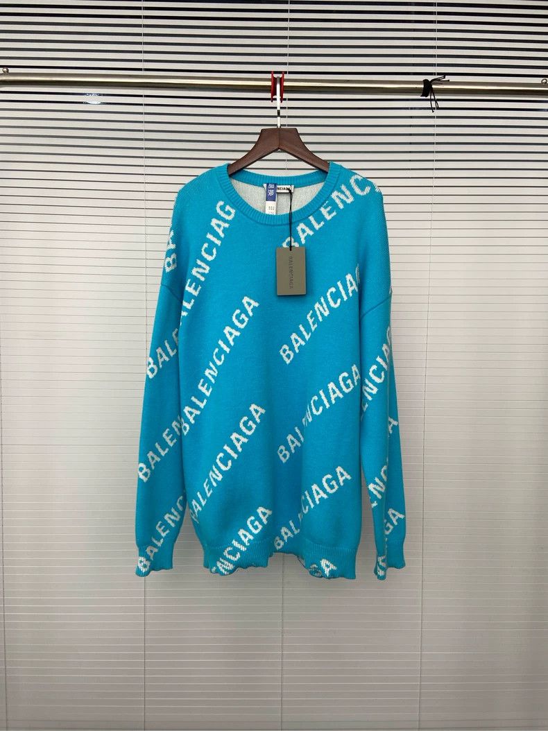 Balenciaga blue sweater best sale