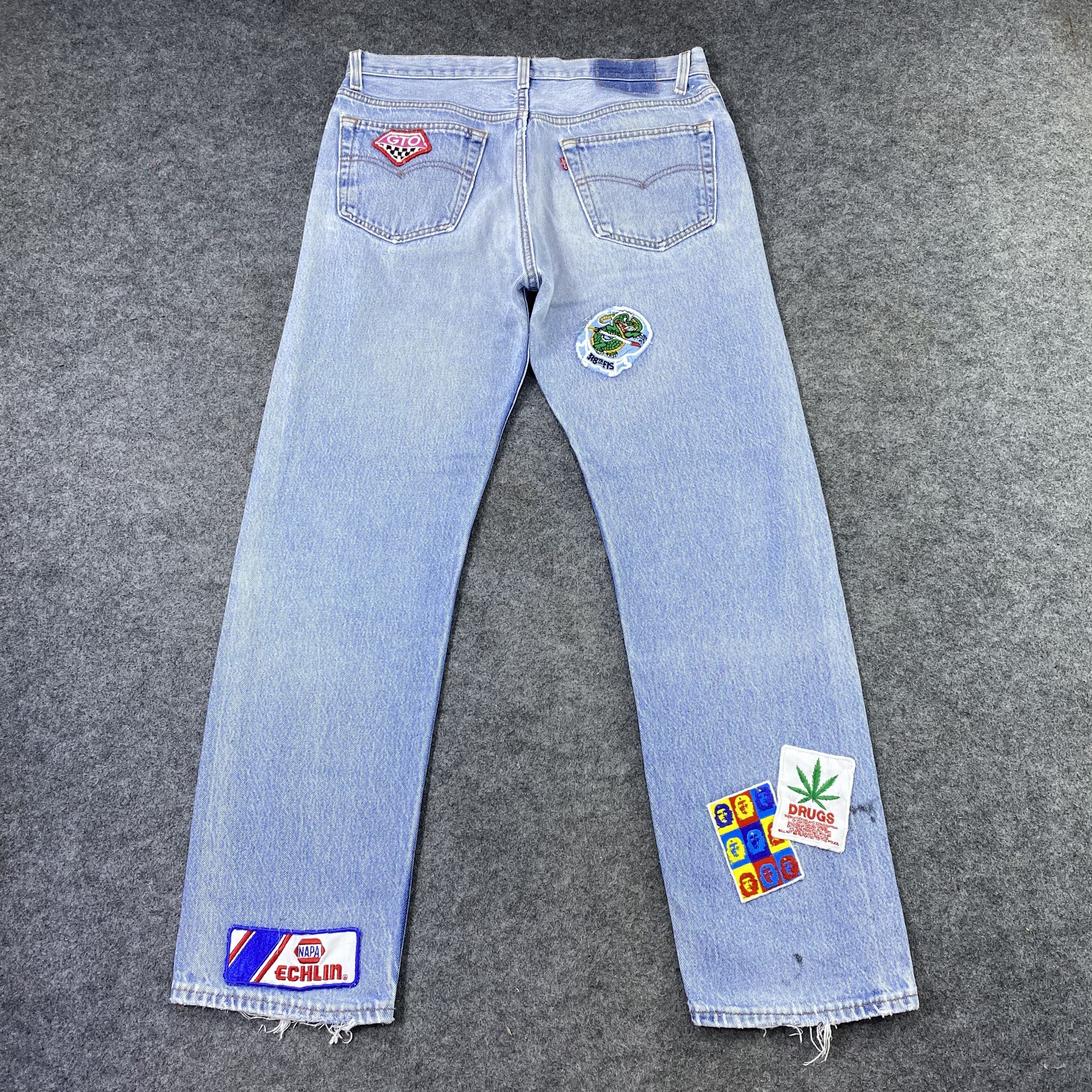 Jean × Levi's × Vintage Vintage Levi's 501 Patchwork Blue Wash Jeans-J1163 Size US 32 / EU 48 - 4 Thumbnail