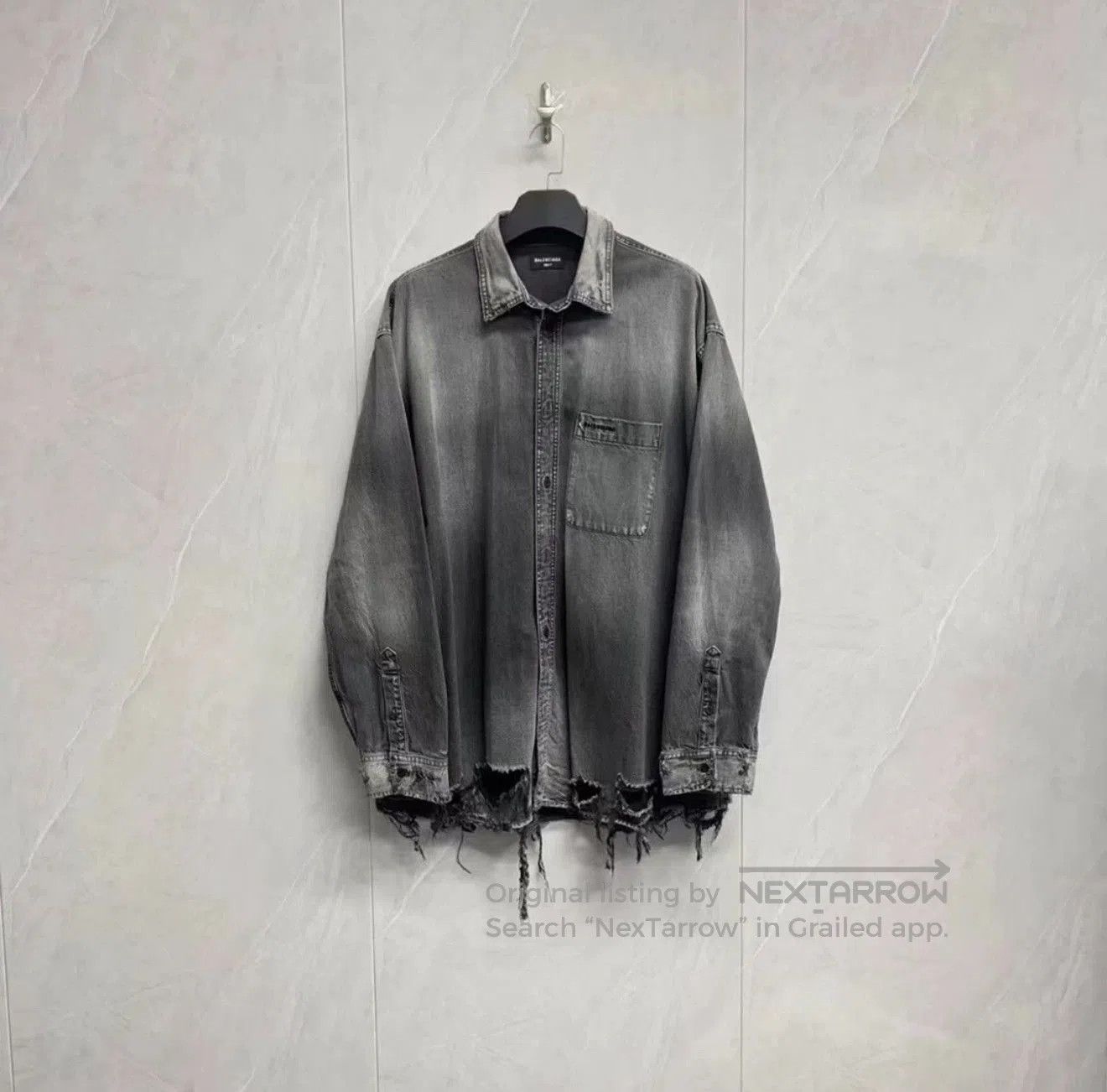 Balenciaga Balenciaga Embroidered Logo Denim Jacket. Size US M / EU 48-50 / 2 - 1 Thumbnail