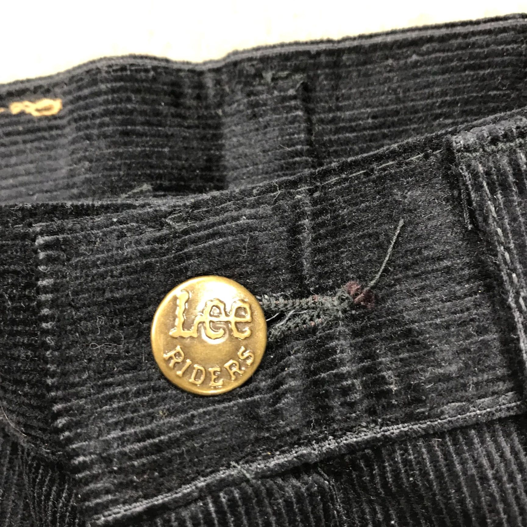 Lee VINTAGE Lee Riders Corduroy Pants Mens 28x32 Blue Straight Ultra DEADSTOCK USA Leather? Size US 28 / EU 44 - 4 Thumbnail