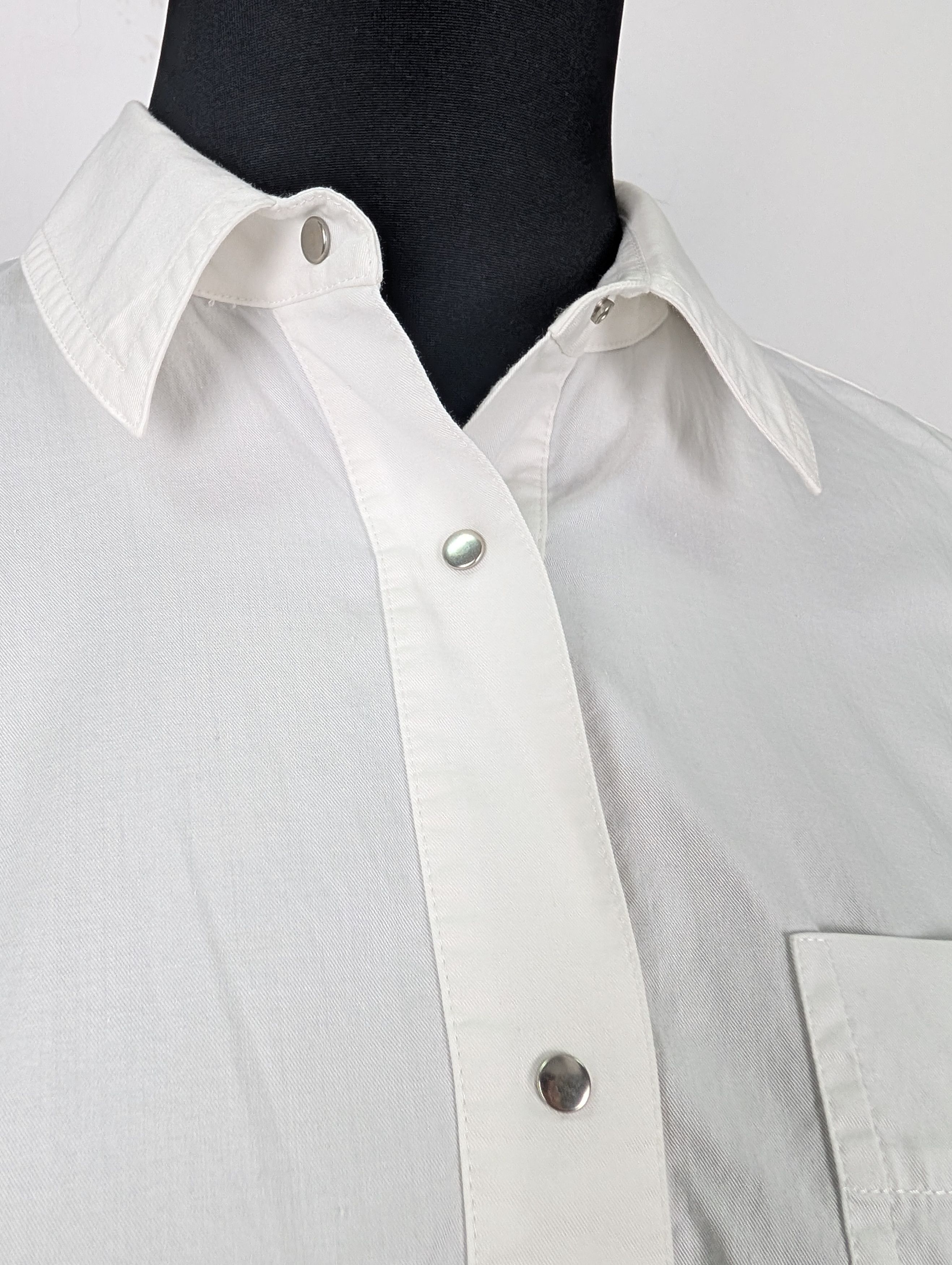 T by Alexander Wang Off White Shirt with Buttoned Sleeve Size XS / US 0-2 / IT 36-38 - 2 Thumbnail