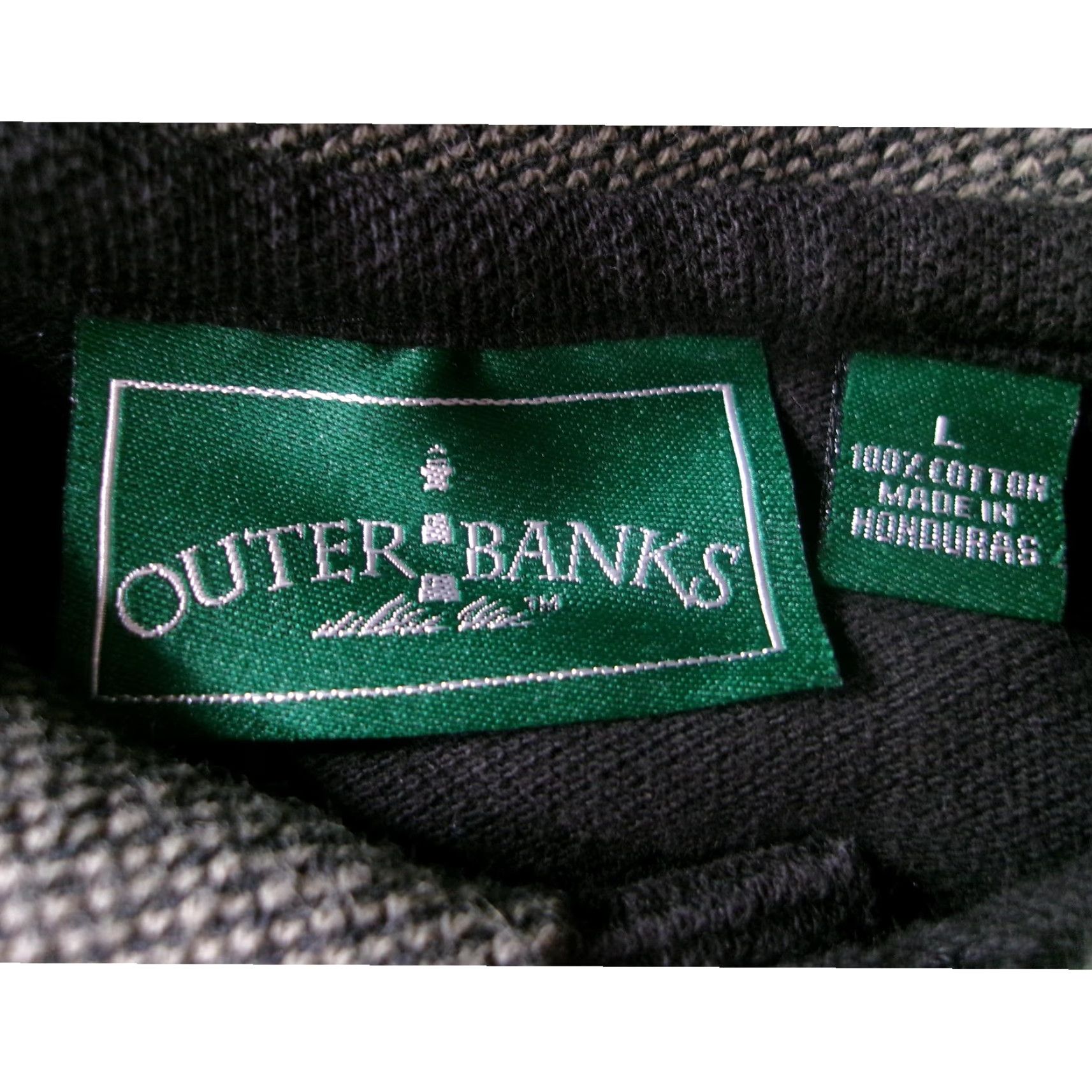Vintage Outer Banks Polo Shirt Mens Large Black Ringer Collar Casual Classic Preppy Golf Size US L / EU 52-54 / 3 - 6 Thumbnail