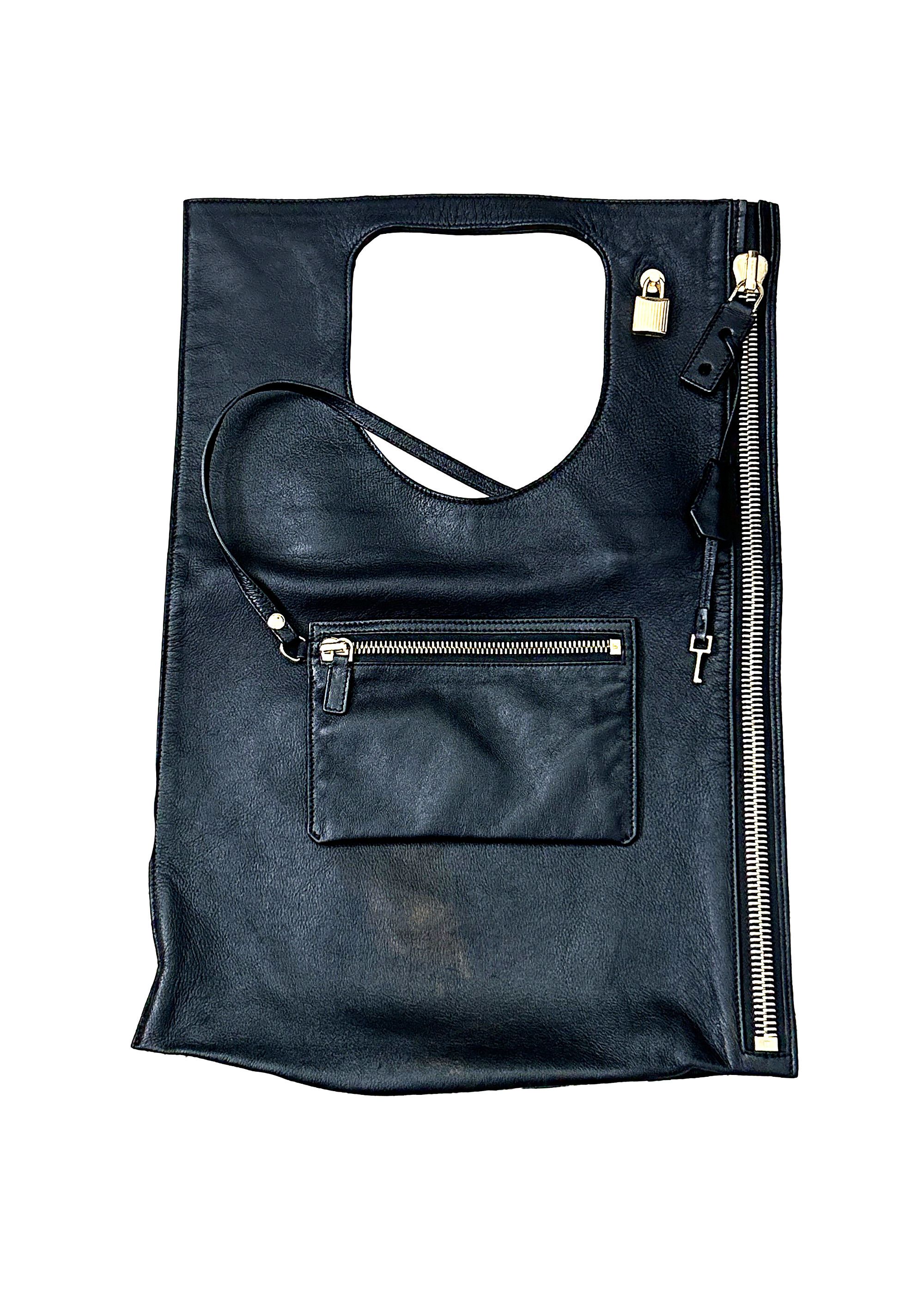 Tom Ford Alix Grained Leather Flat Shoulder Bag