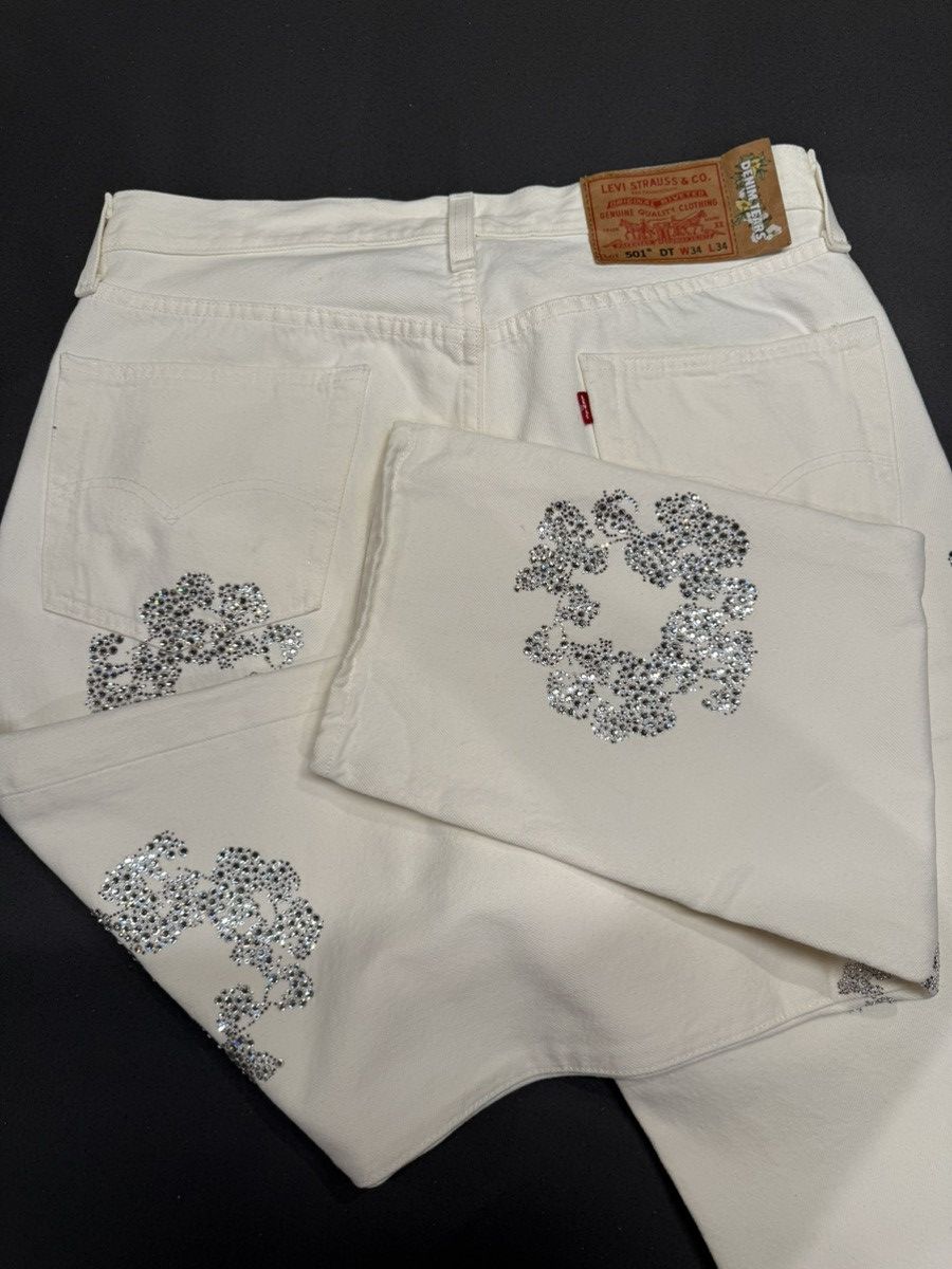 DENIM TEARS Denim Tears Levi’s Cotton Wreath Swarovski 501 Jeans Size US 34 / EU 50 - 2 Thumbnail
