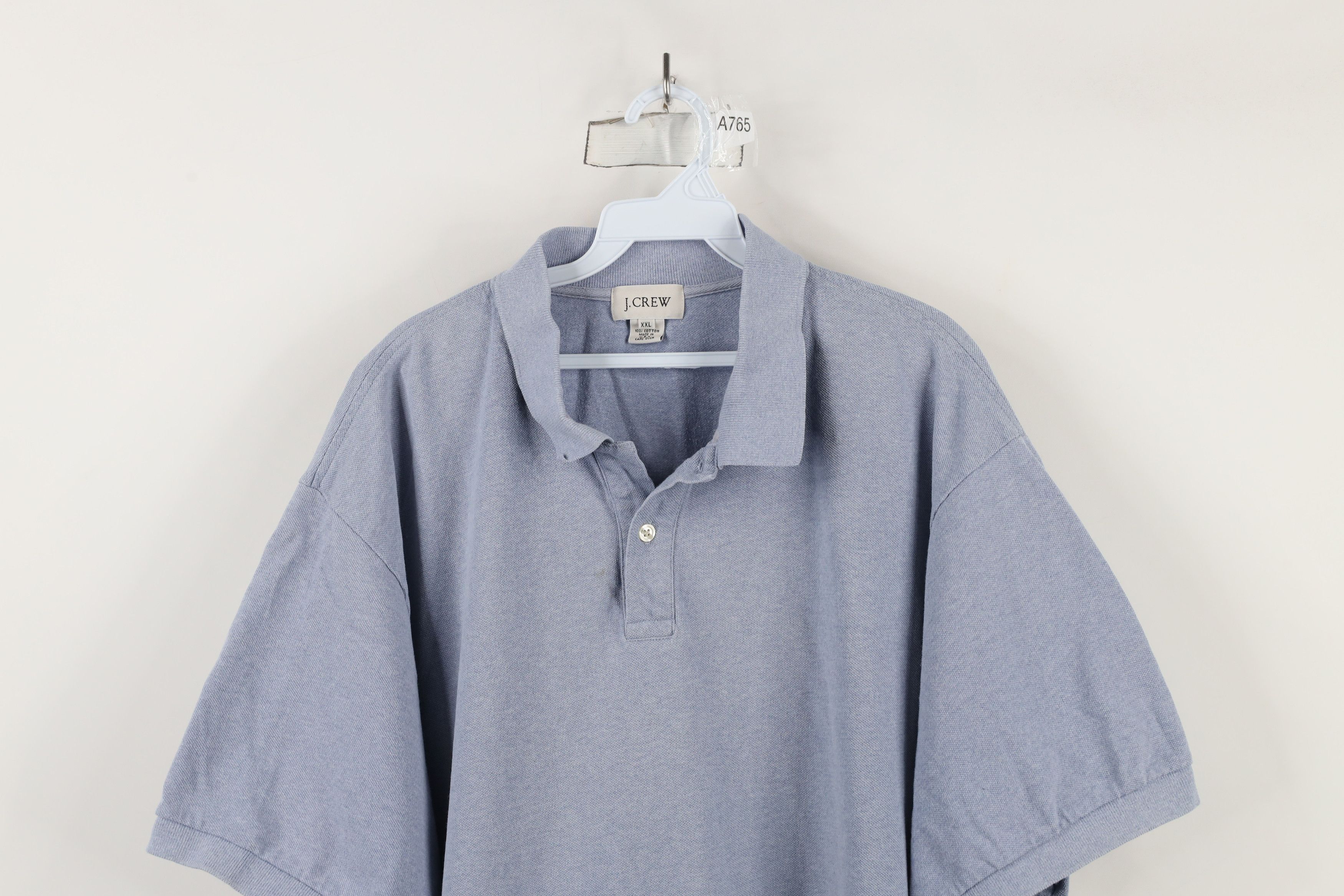 J.Crew × Vintage Vintage 90s J Crew Blank Collared Polo Shirt Blue USA Size US XXL / EU 58 / 5 - 2 Thumbnail