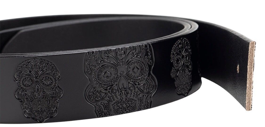 Jewelry Skull Leather Belt Size ONE SIZE - 6 Thumbnail