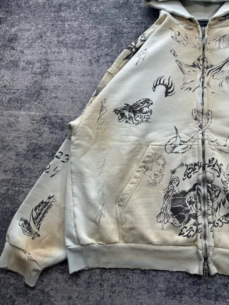 Balenciaga Balenciaga Tattoo Graffiti Zip Jacket. Size US L / EU 52-54 / 3 - 2 Thumbnail