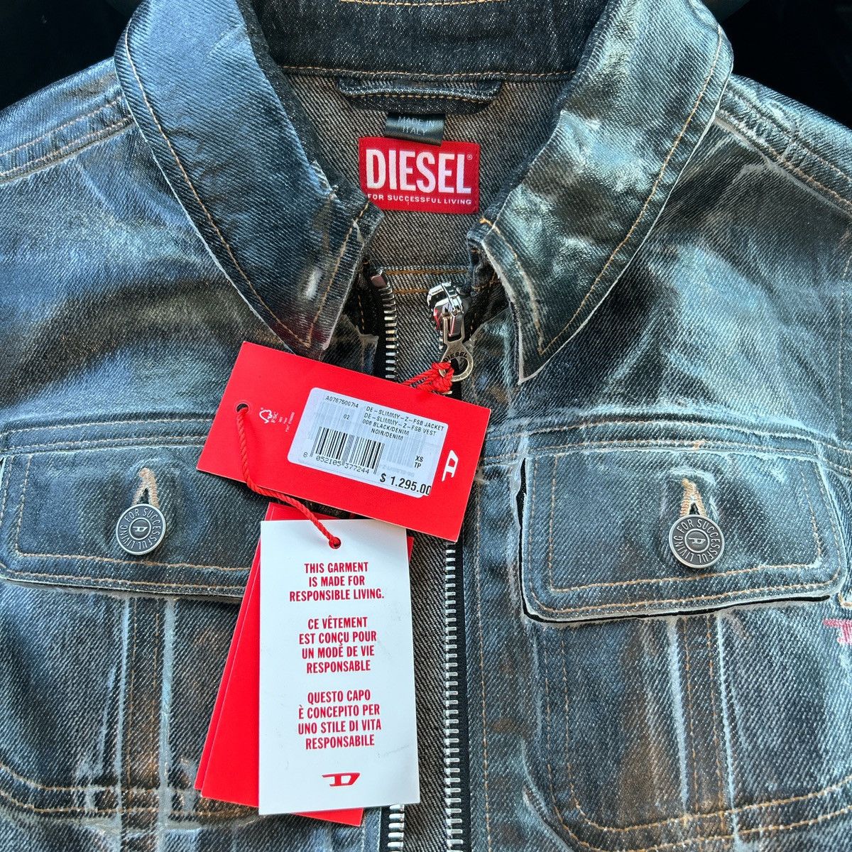 Diesel Diesel | De-Slimmy Jacket (Black) Size XS / US 0-2 / IT 36-38 - 6 Thumbnail