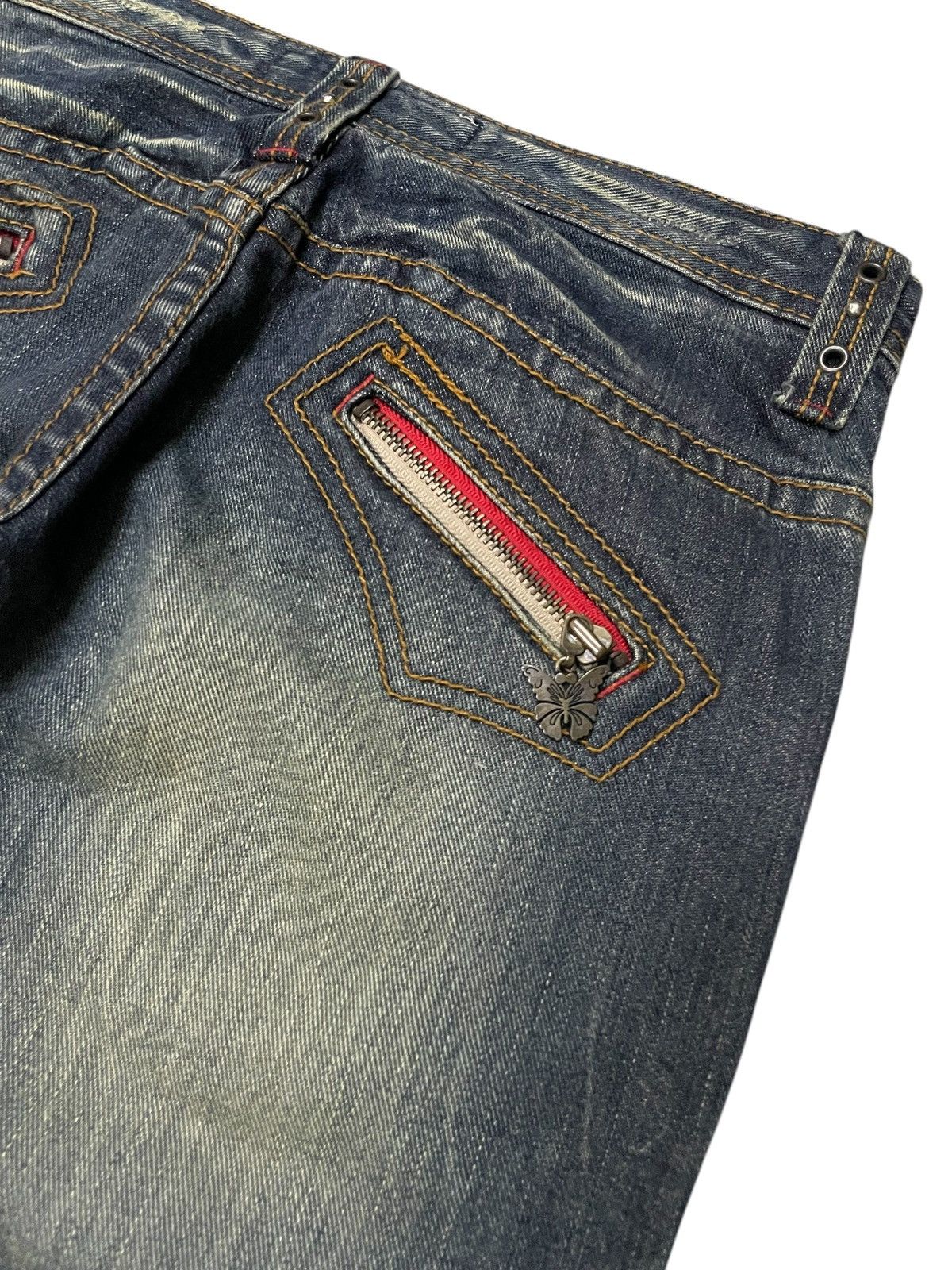 Hysteric Glamour × Japanese Brand LLC Japan Studded Mud Wash Embellished Flare Wide Leg Jeans Size US 29 - 21 Thumbnail